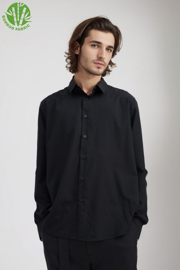THE RIVIERA BAMBOO BLACK SHIRT