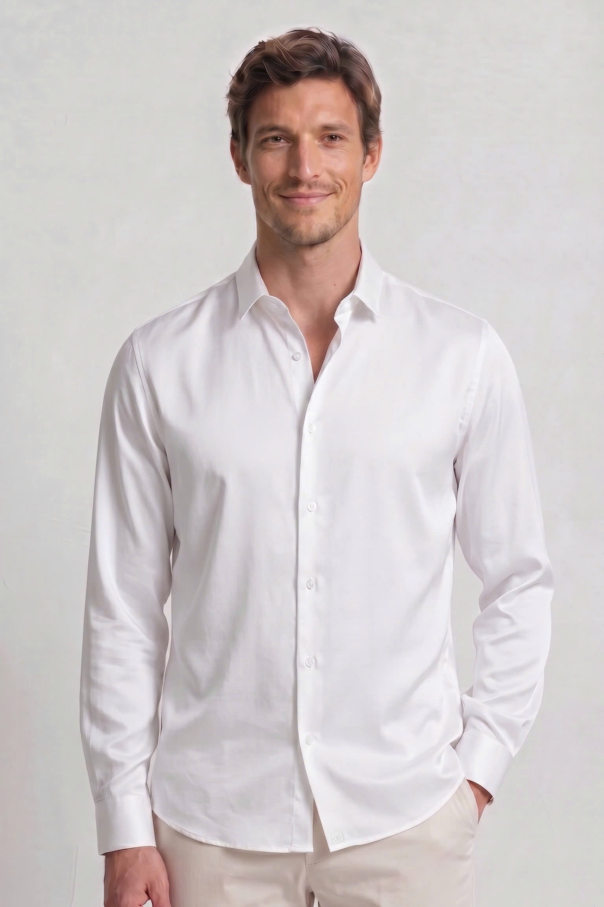 Chemise Riviera coupe classique en bambou mélangé