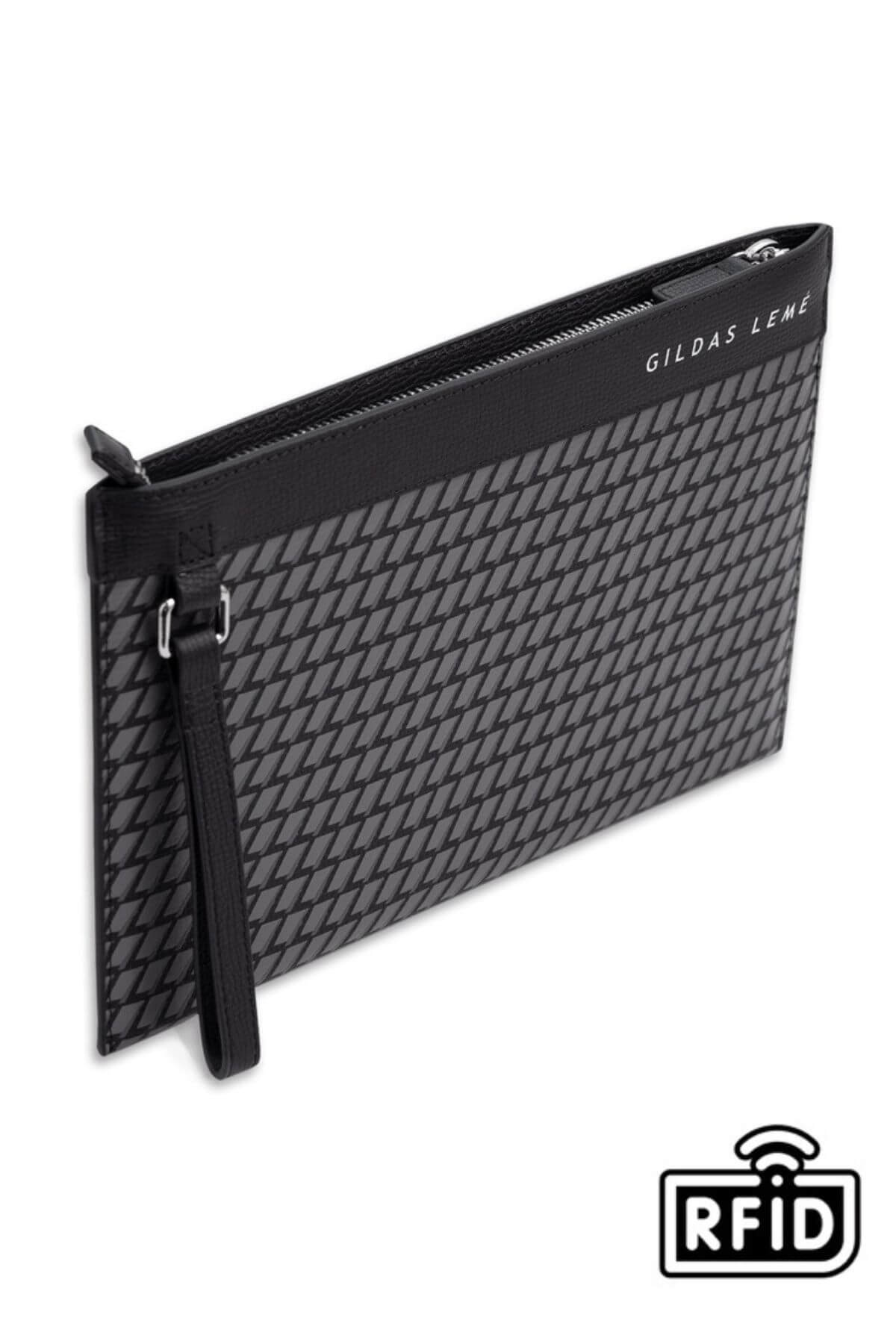 Elegant black clutch bag for men