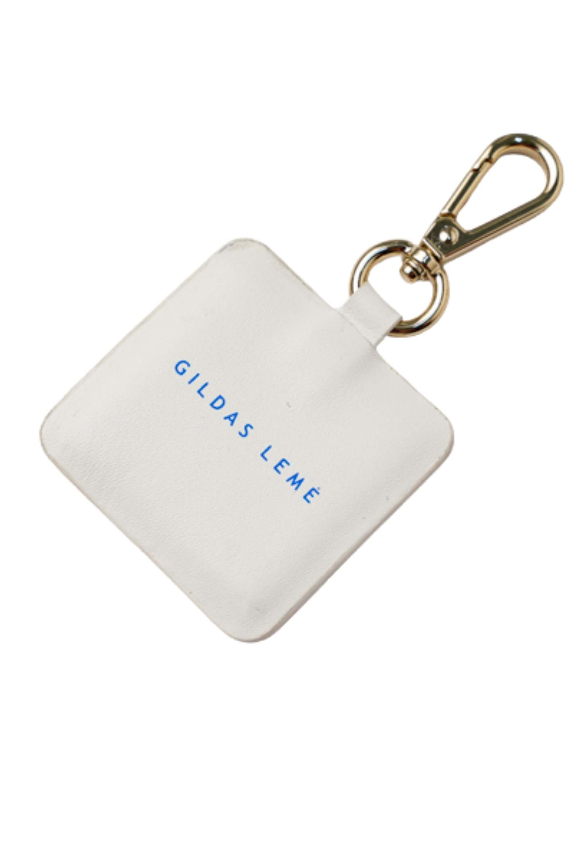 Blue Stamp Edition Bag Charms White - Detail Shot #color_white