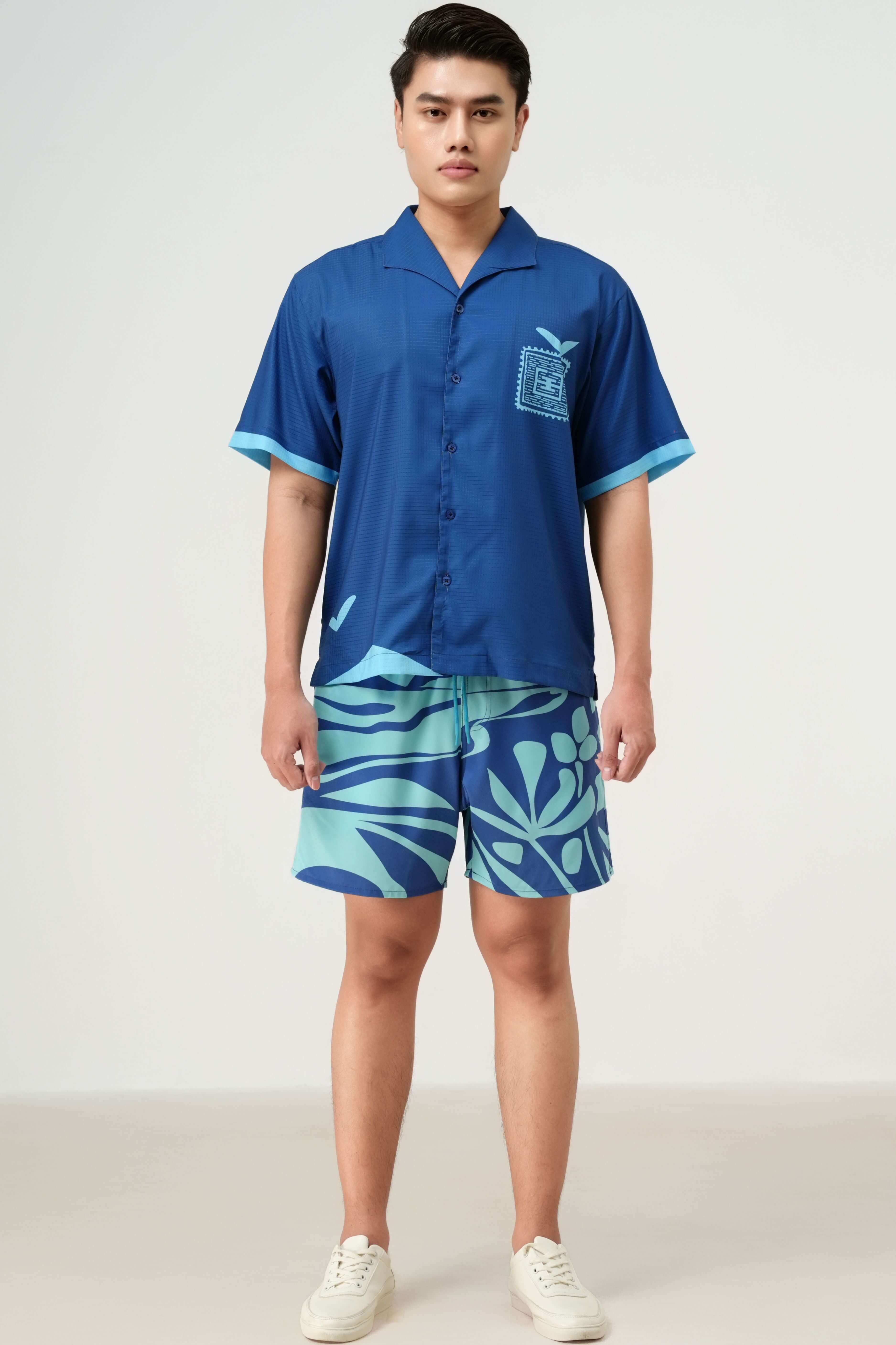 Blue Stamp men’s resort set in navy blue