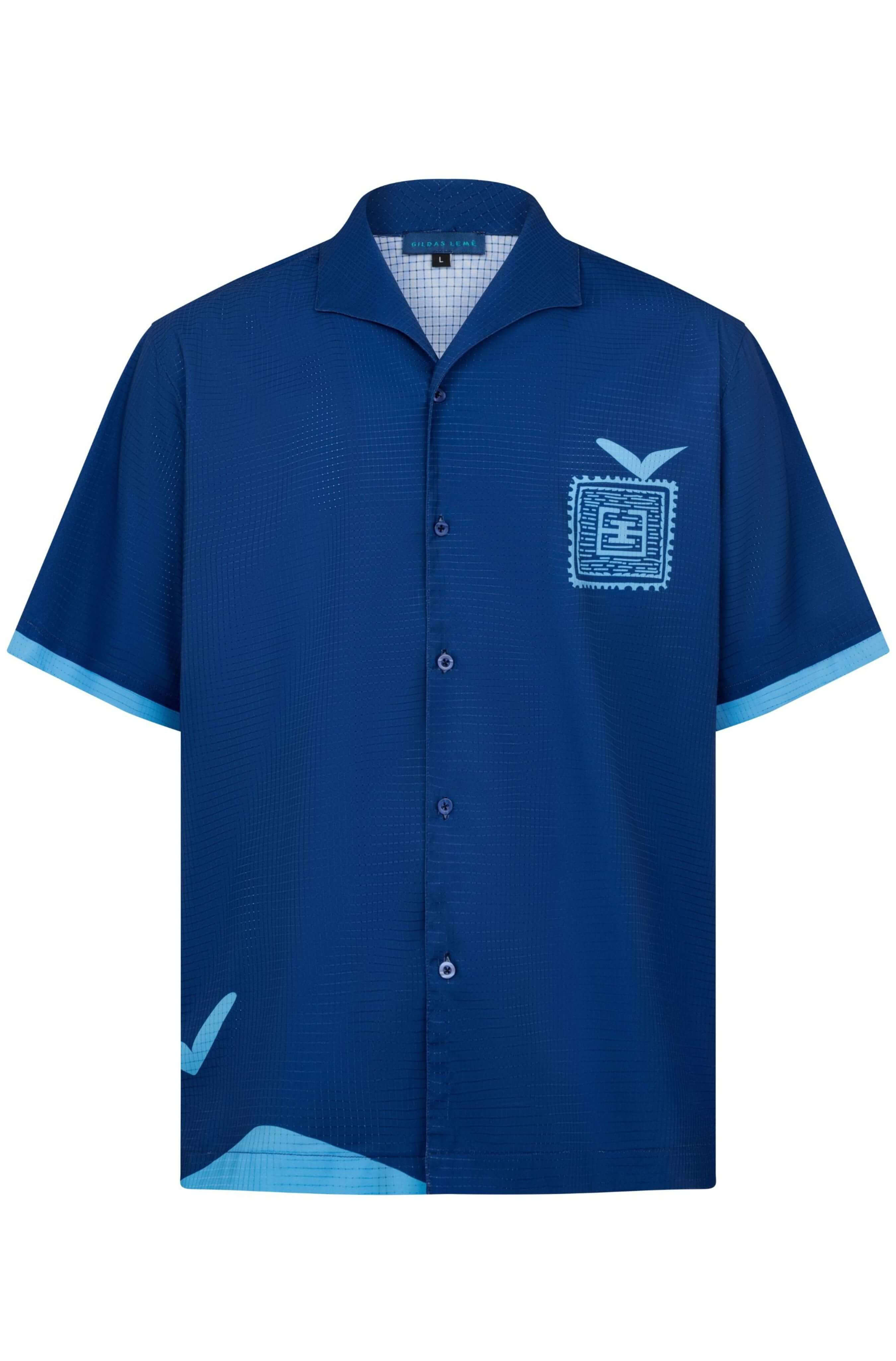 Blue Stamp men’s resort shirt in navy blue