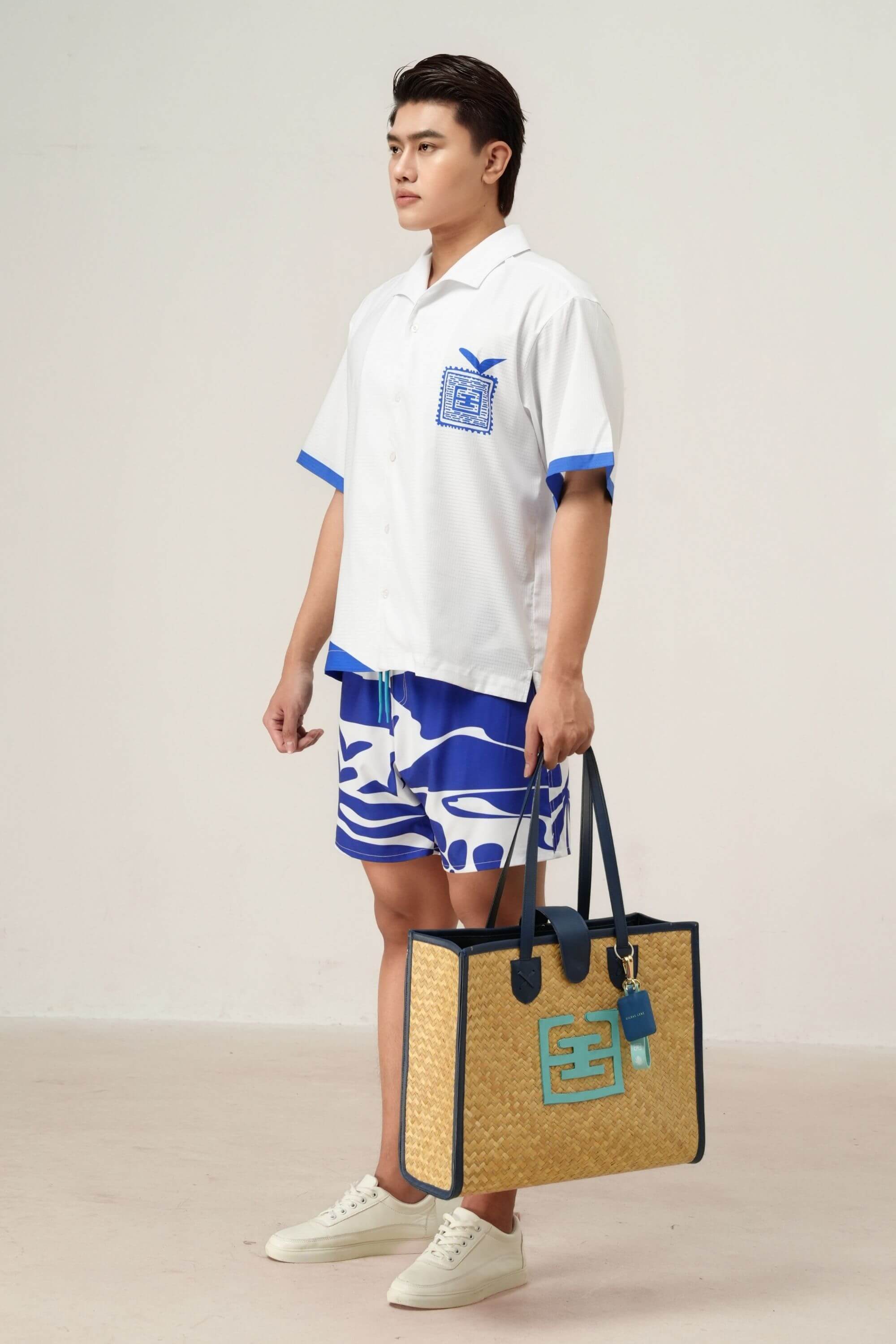 blue stamp resort set side view on model #color_white