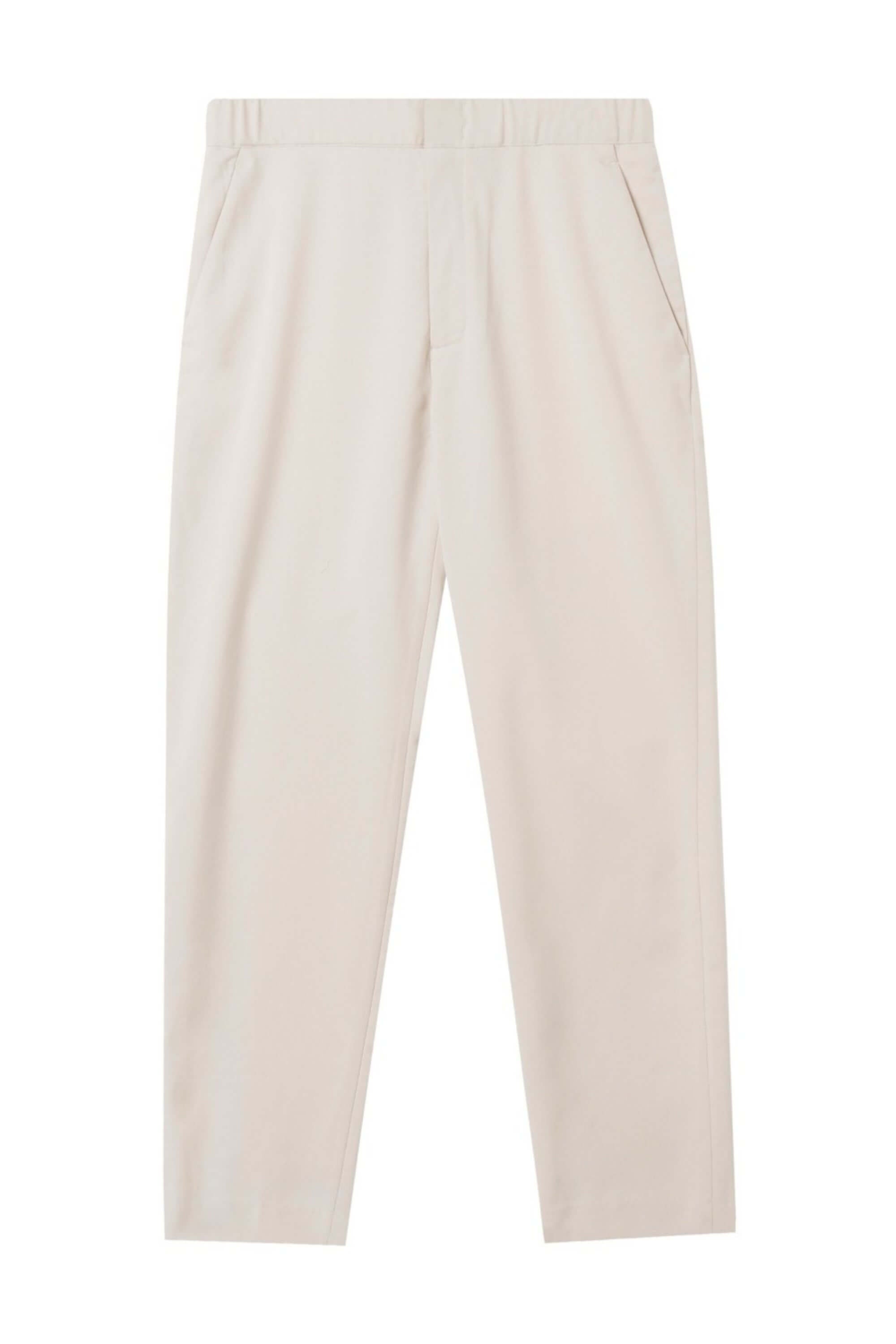 chino cotton pant beige front view #color_beige