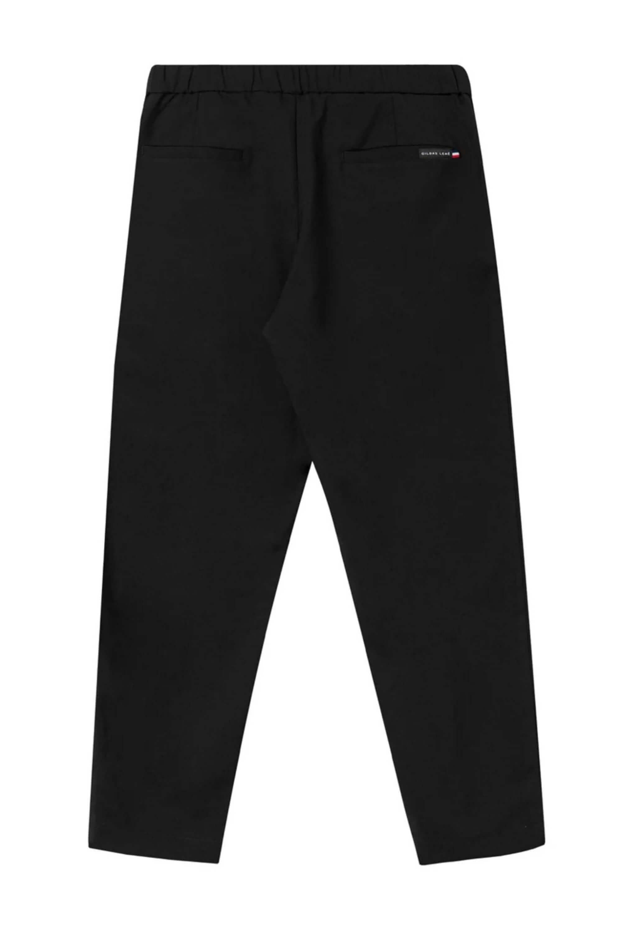 chino cotton pant black back view #color_black