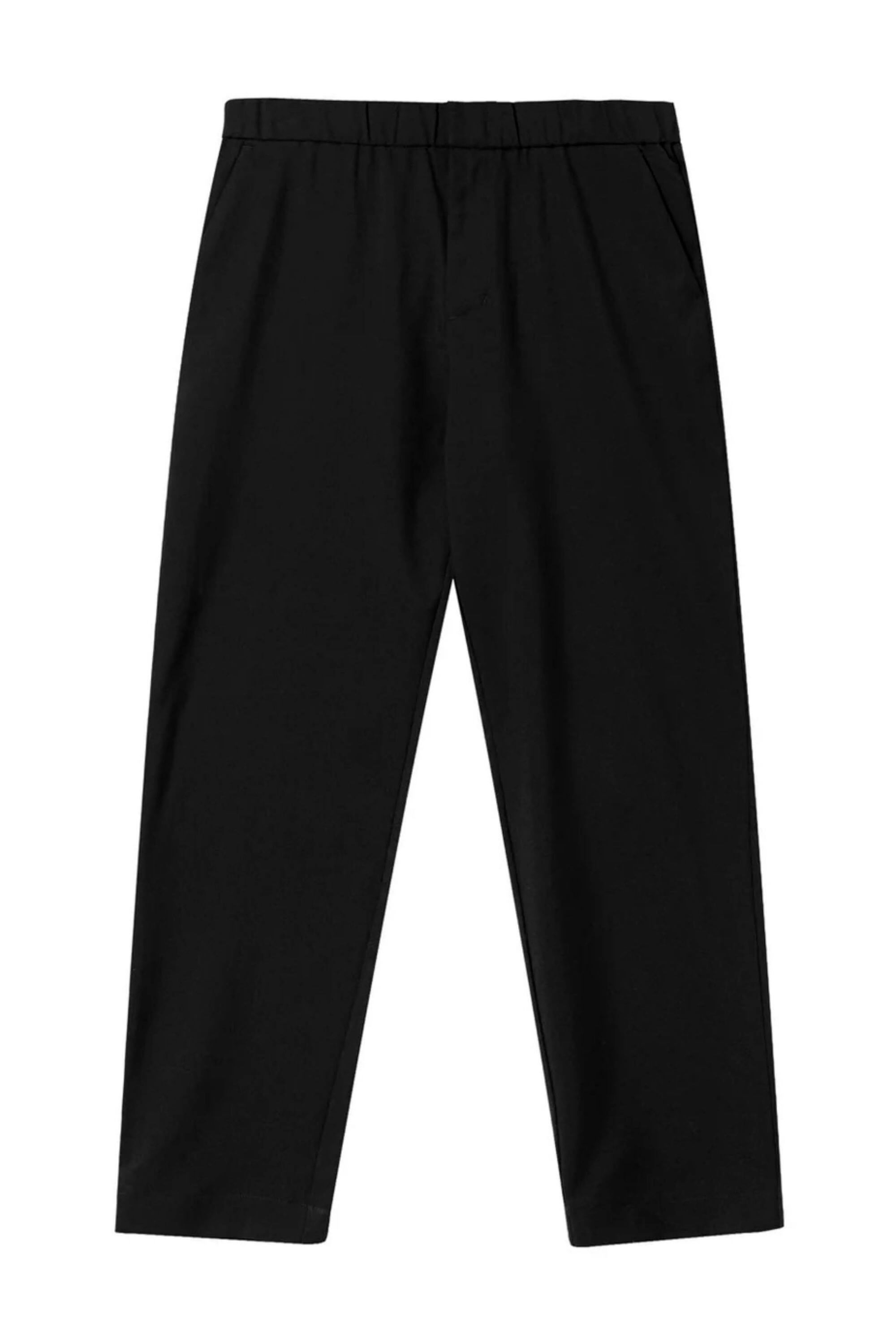 chino cotton pant black front view #color_black