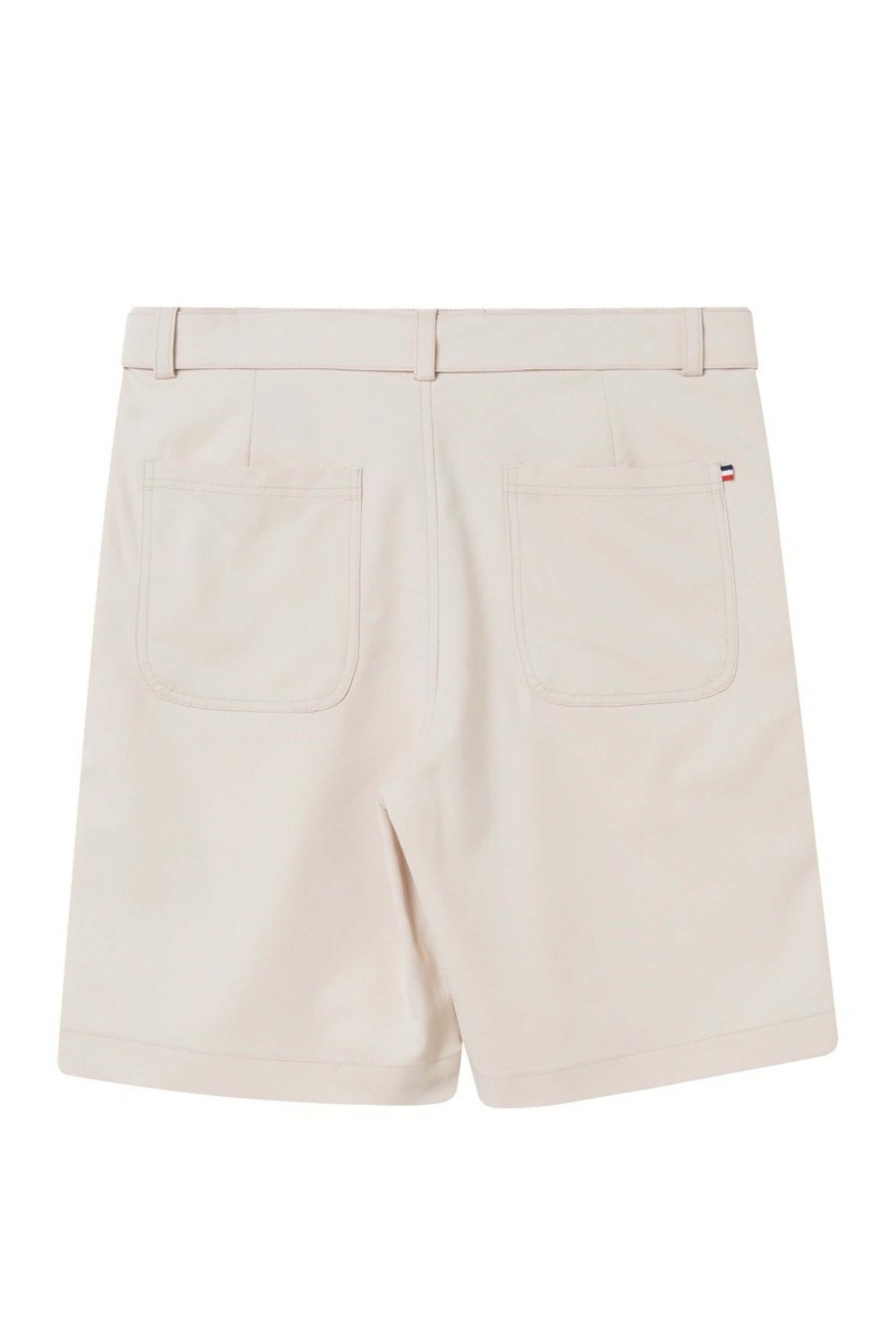classic chino bermuda short beige back view #color_beige