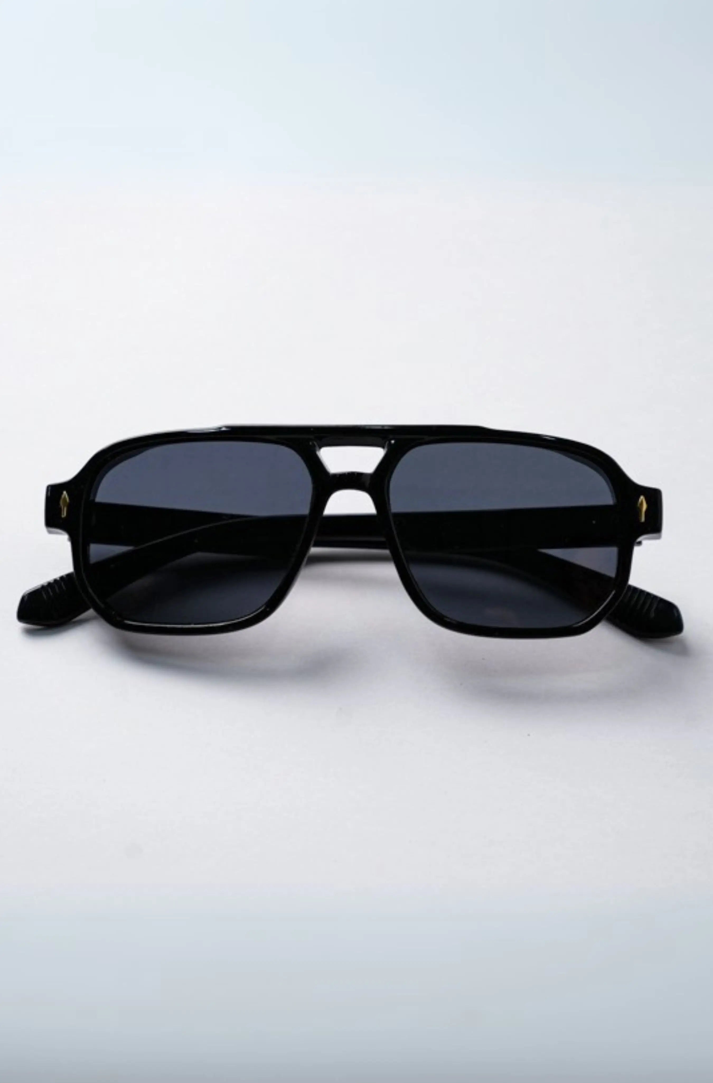 gildas leme acetate sunglasses black front view #color_black
