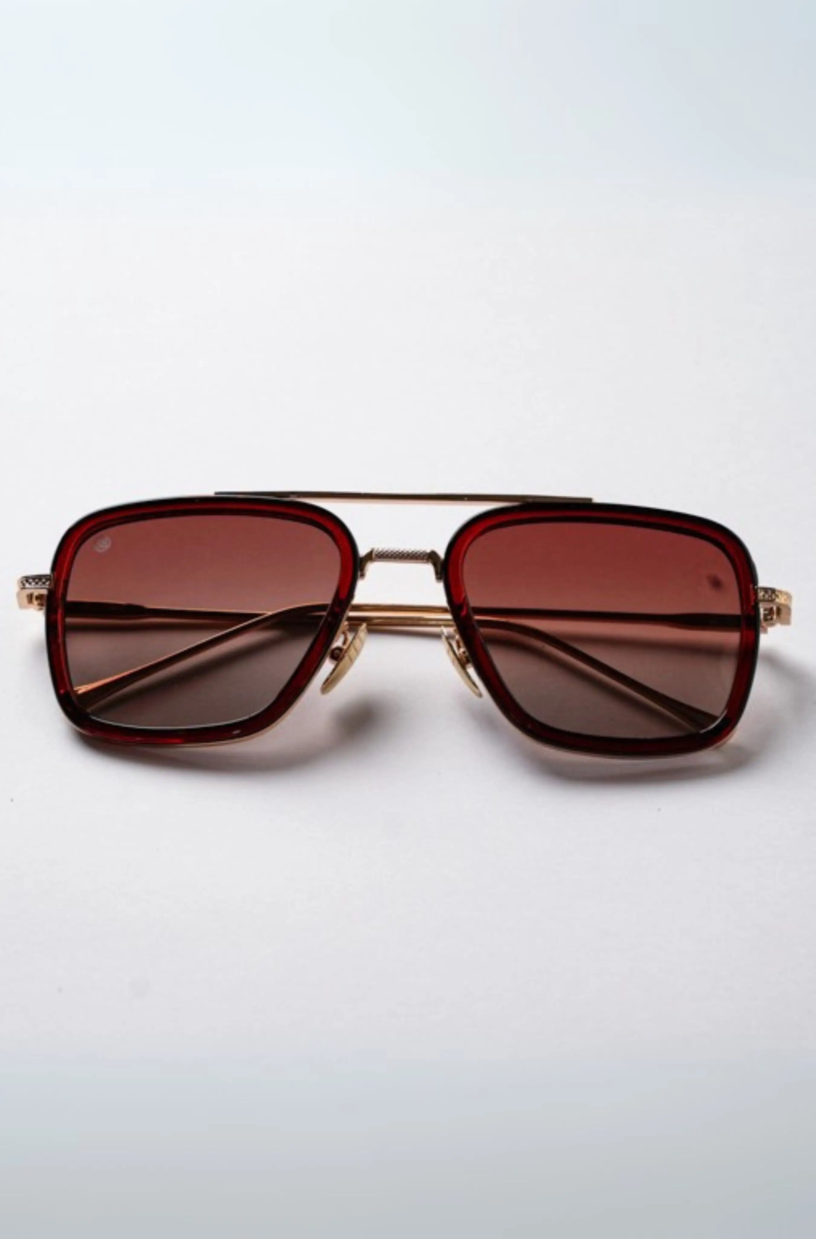 gildas leme metal sunglasses brown front view #color_brown