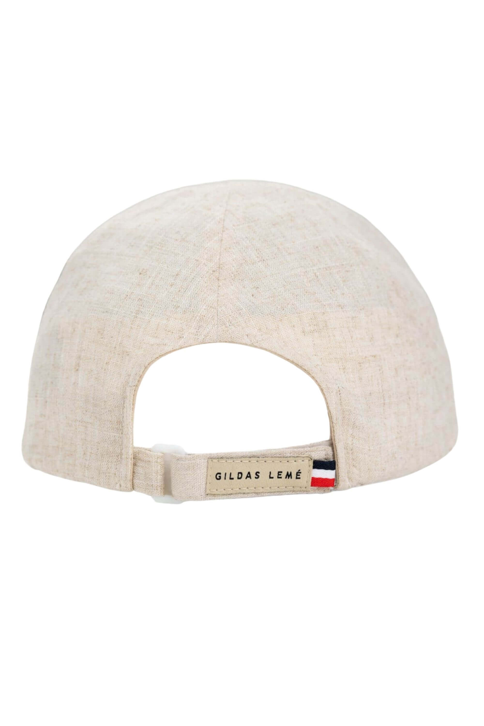 linen basketball cap back view