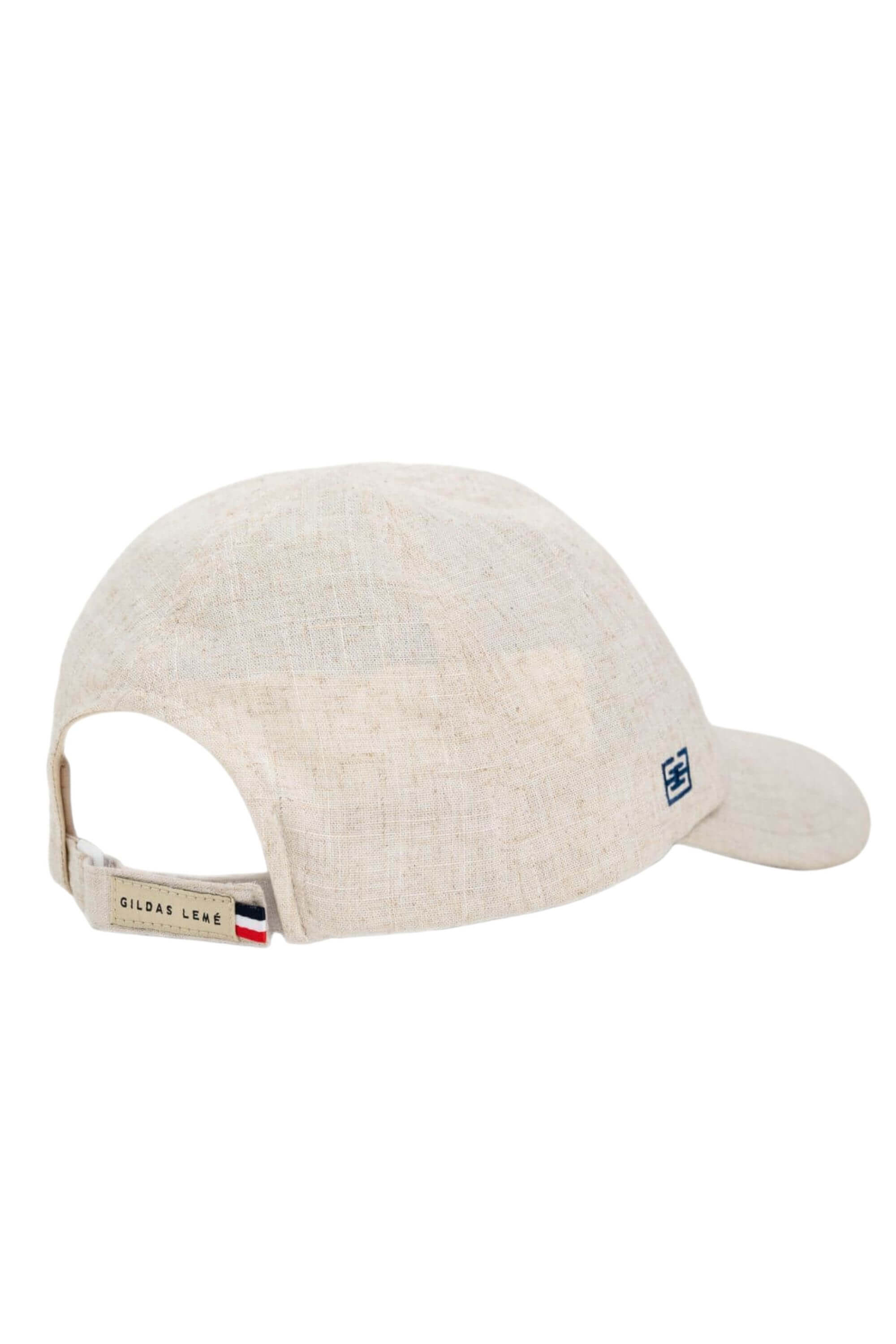 linen basketball cap side view