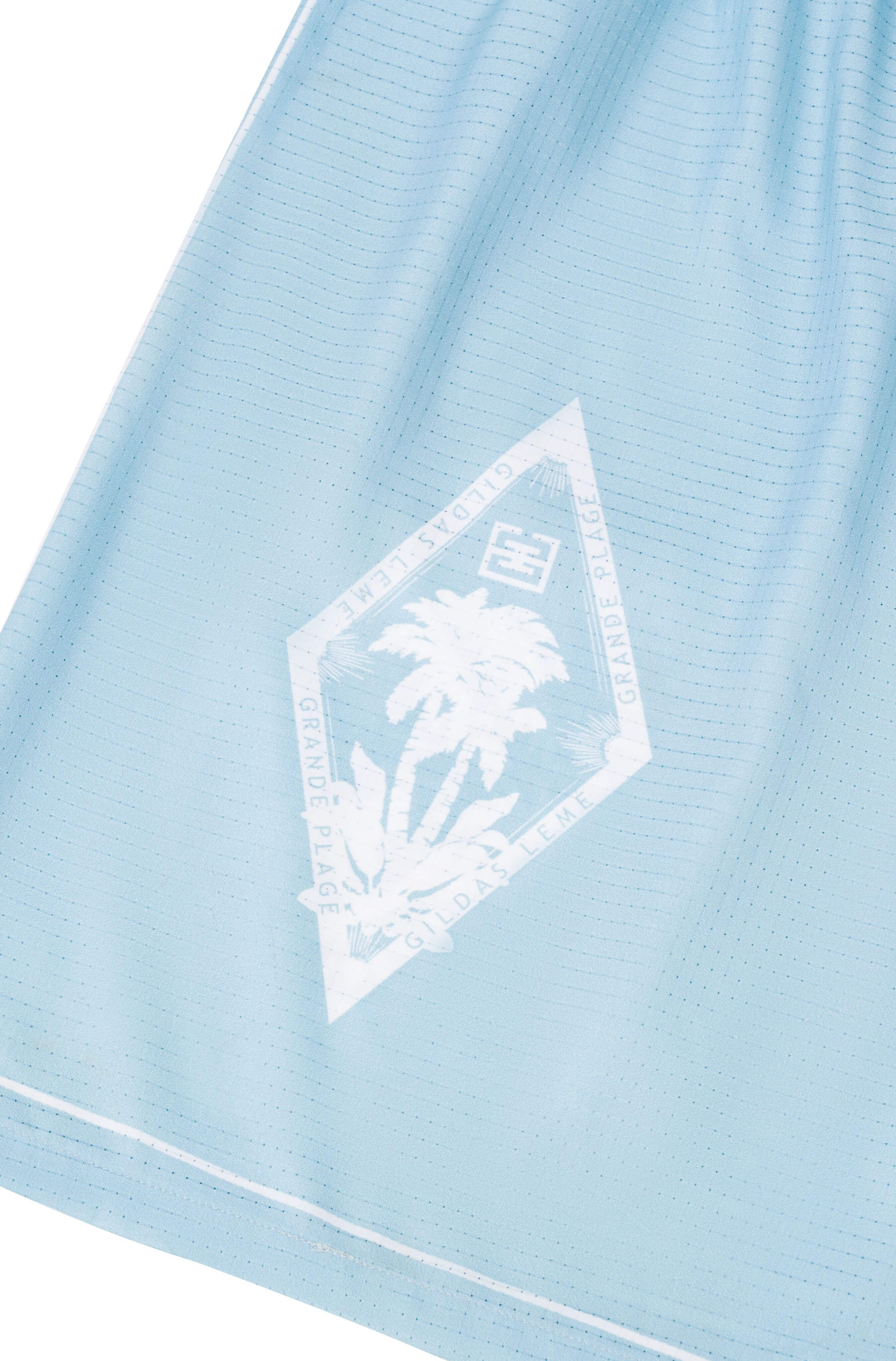 Logo on Pink Paradise summer resort shorts
