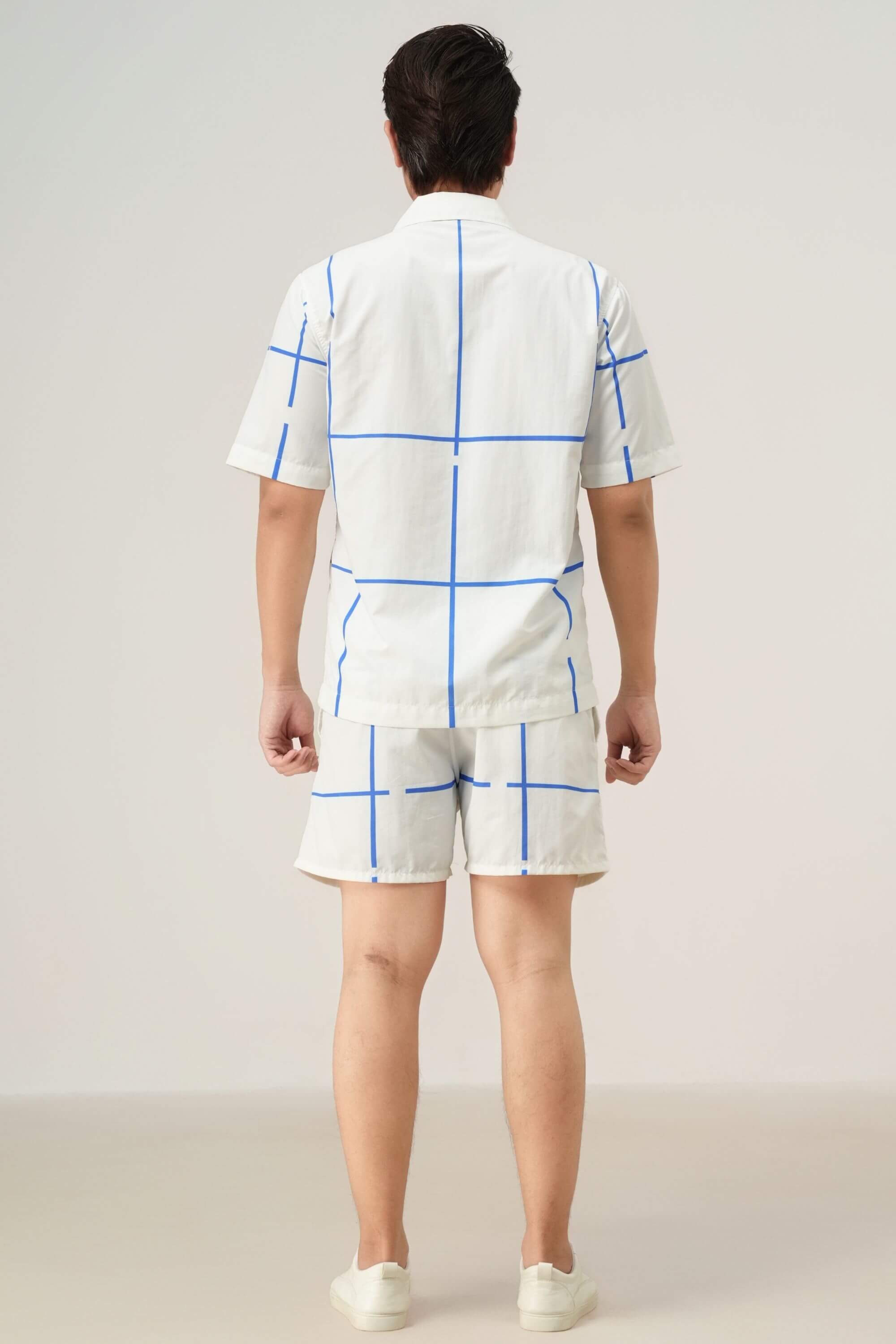 Midnight Bath Resort Striped Set back view - Premium resort wear details