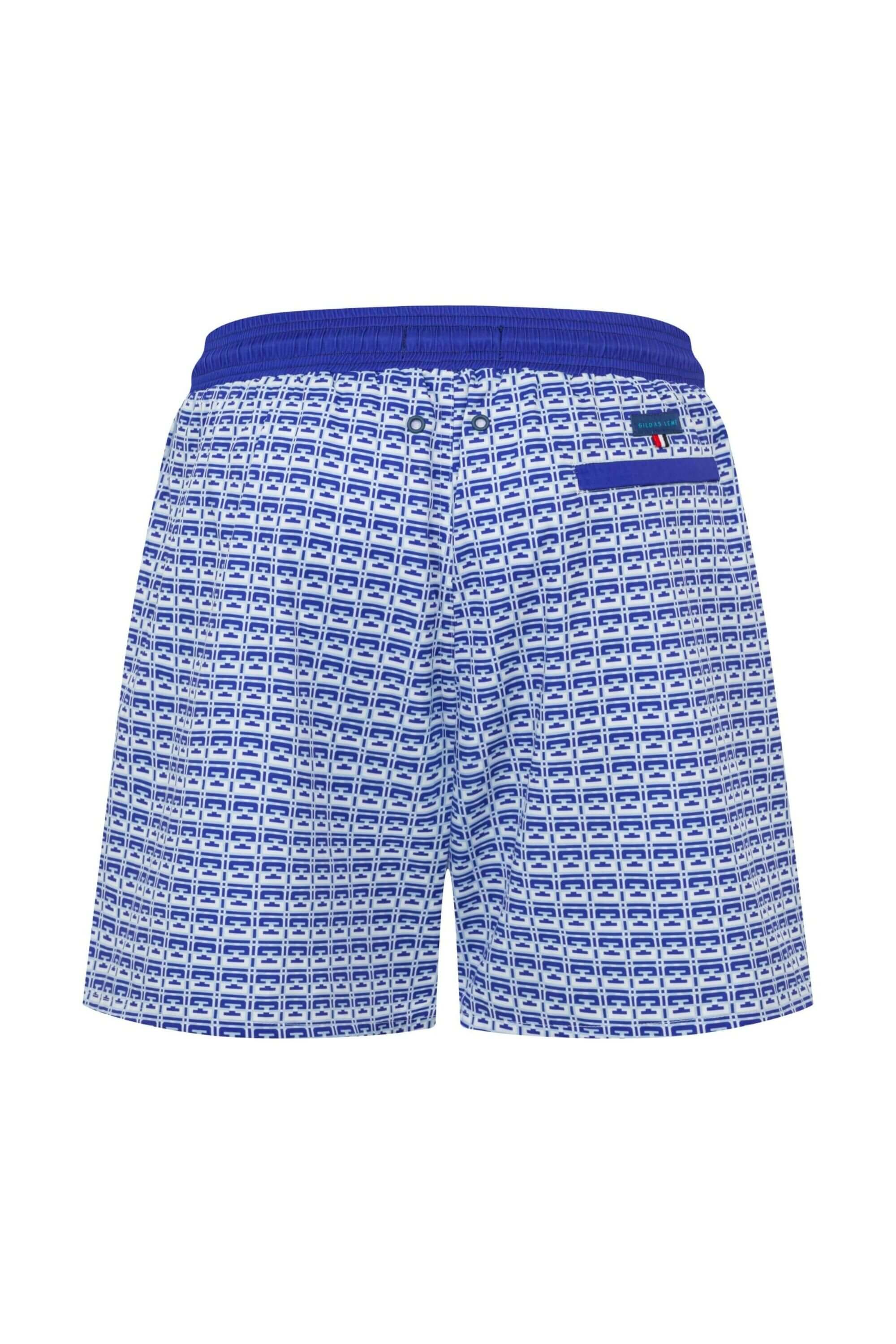 monogram edition swim trunk back view #color_pool blue