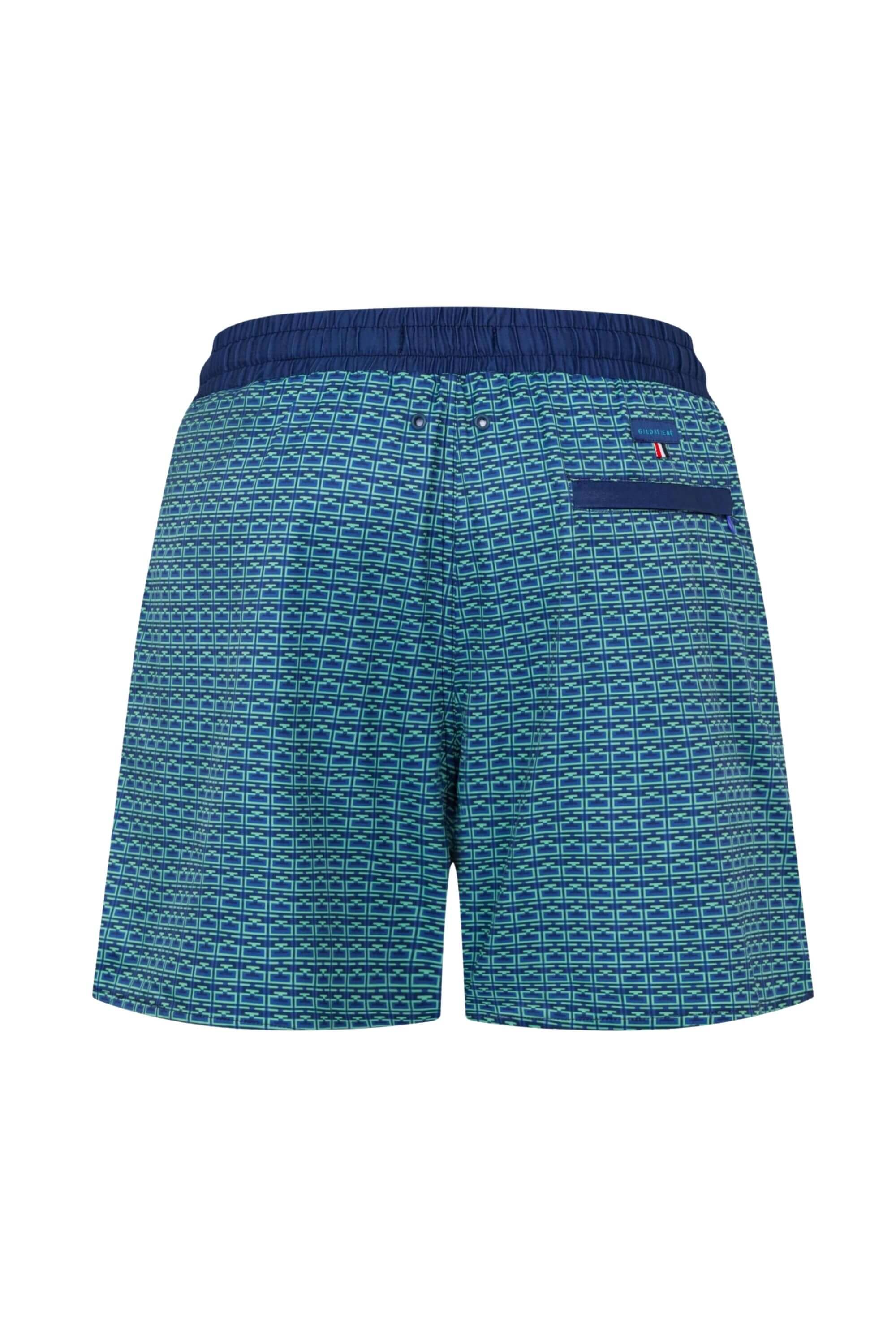 monogram edition swim trunk ocean green back view #color_ocean green