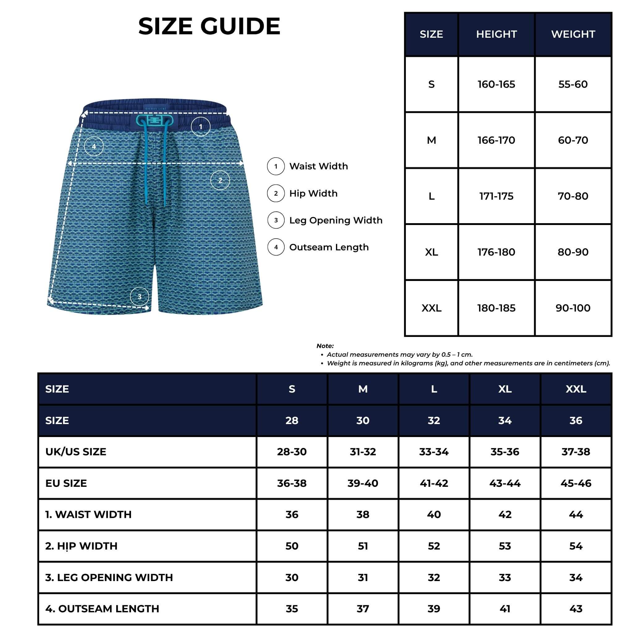 monogram edition swim trunk size chart