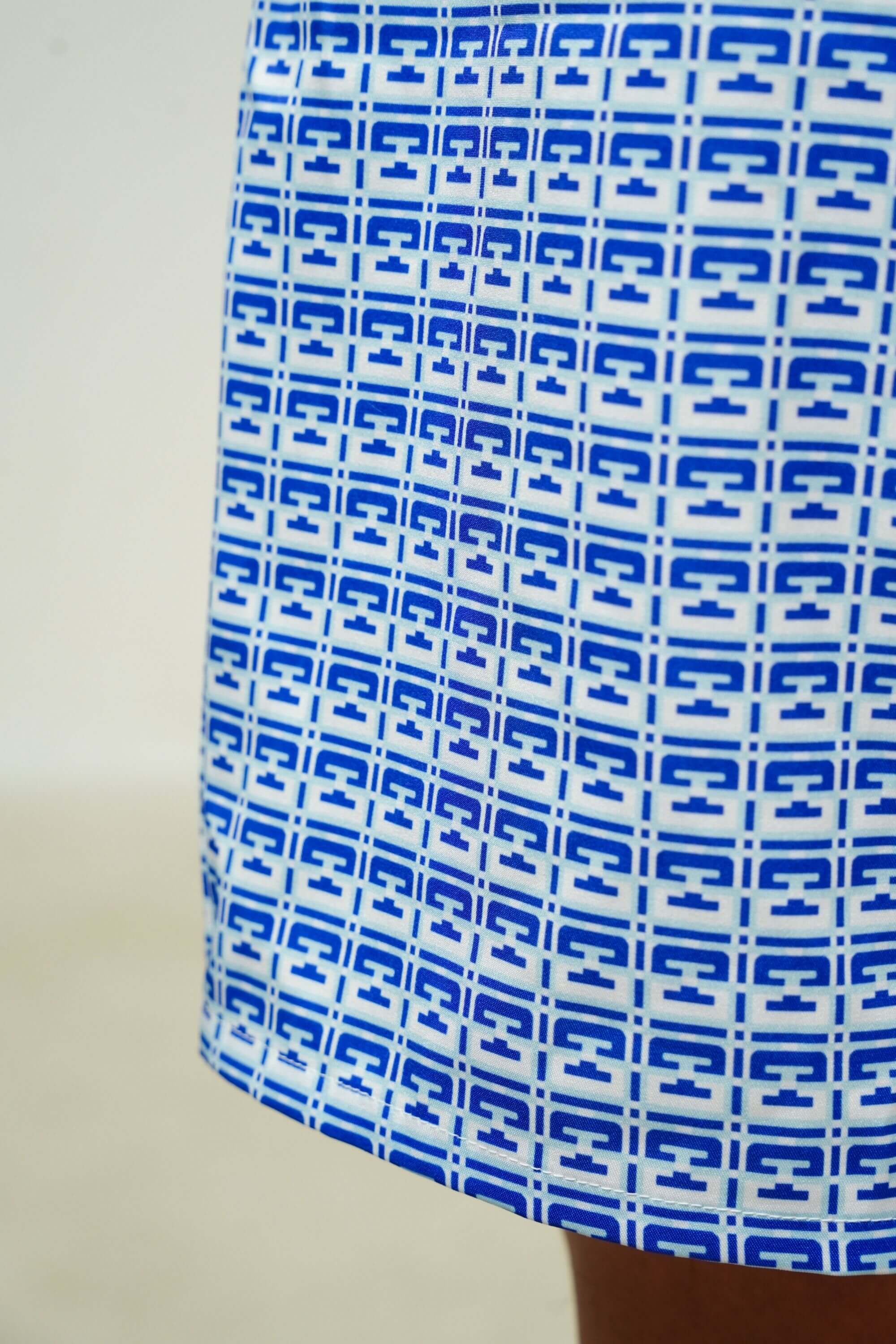 monogram edition swim trunk with patterned view #color_pool blue