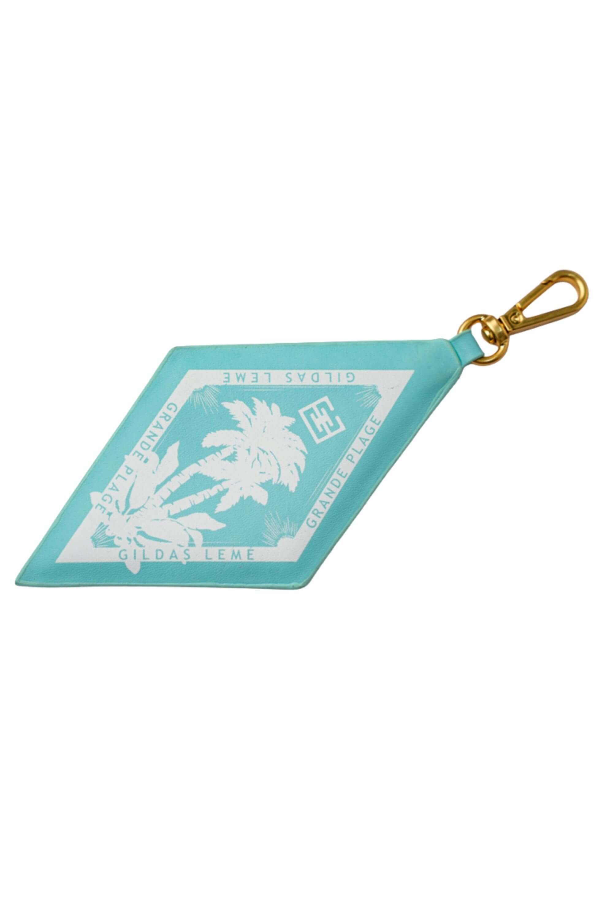 paradise edition bag charms light blue diamond shape design front view #color_light blue