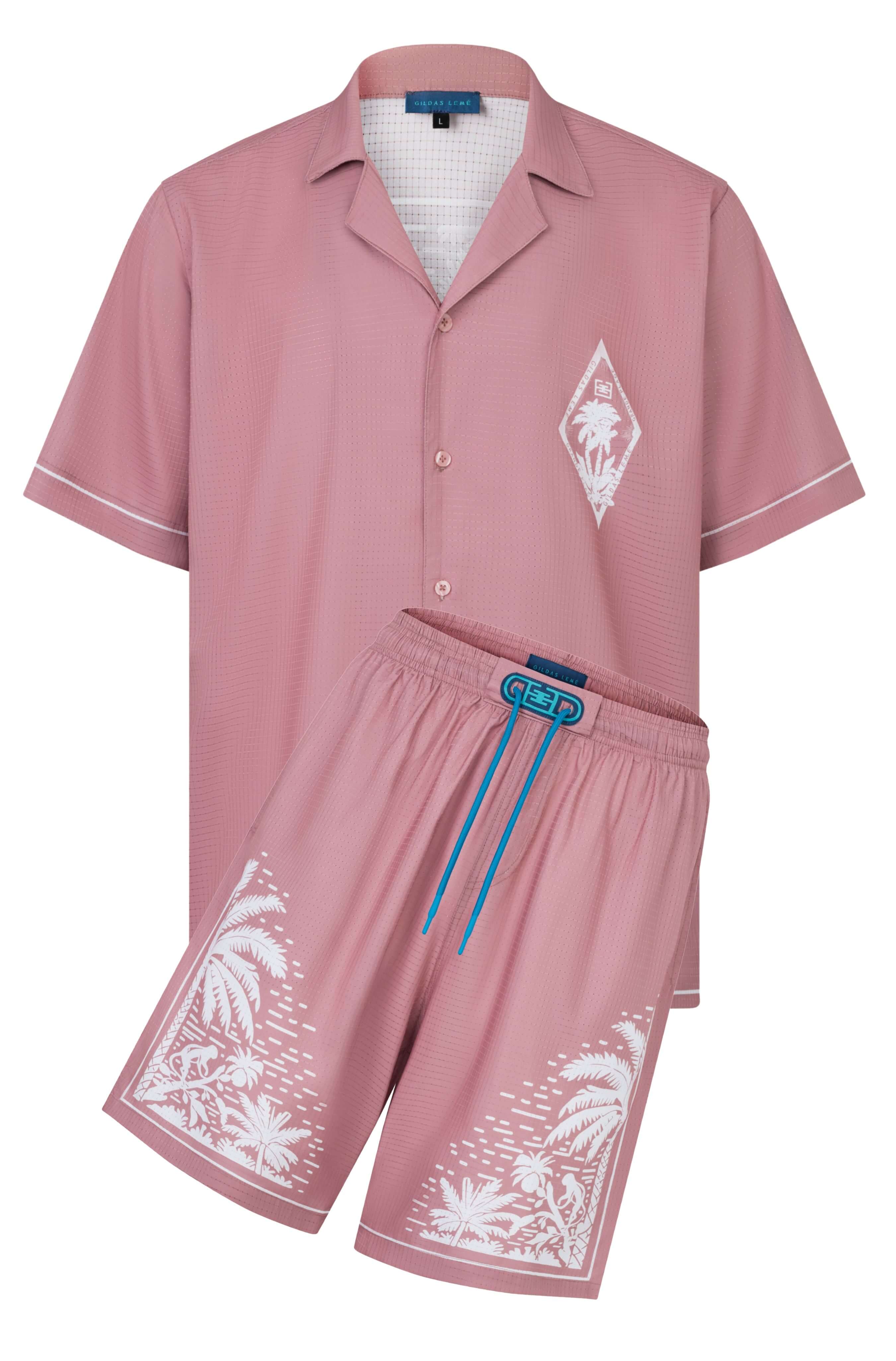 Pink Paradise men’s beachwear set for summer