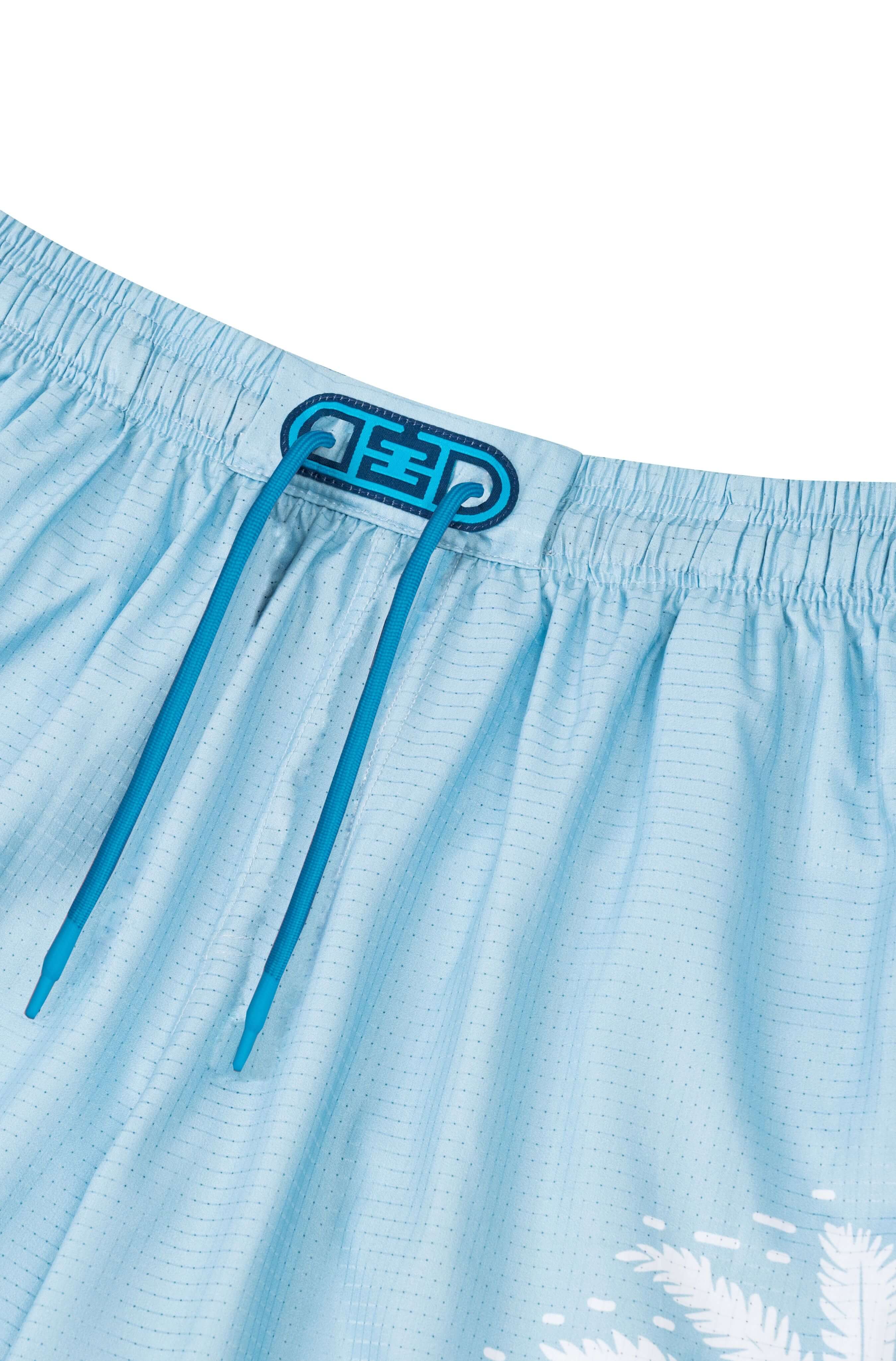 pink paradise resort short light blue drawstring and waistband view #color_light blue
