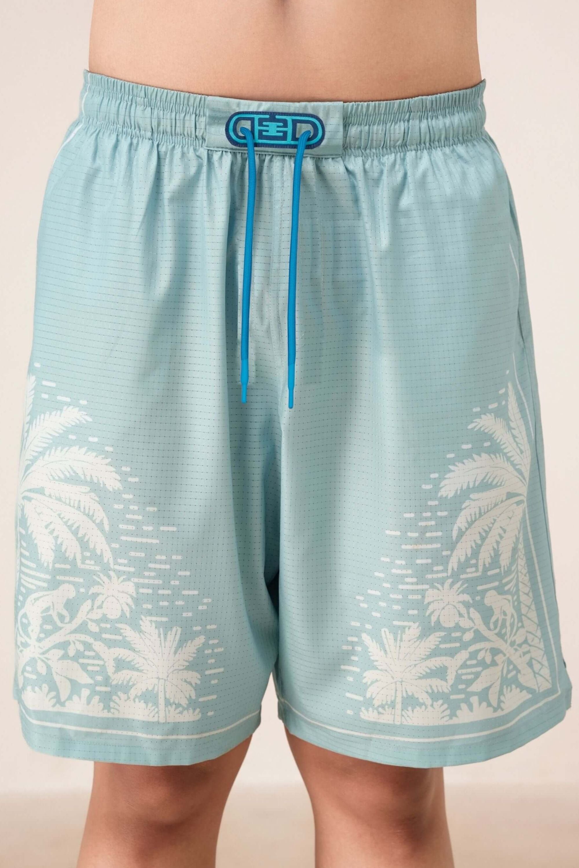 pink paradise resort short light blue on model #color_light blue