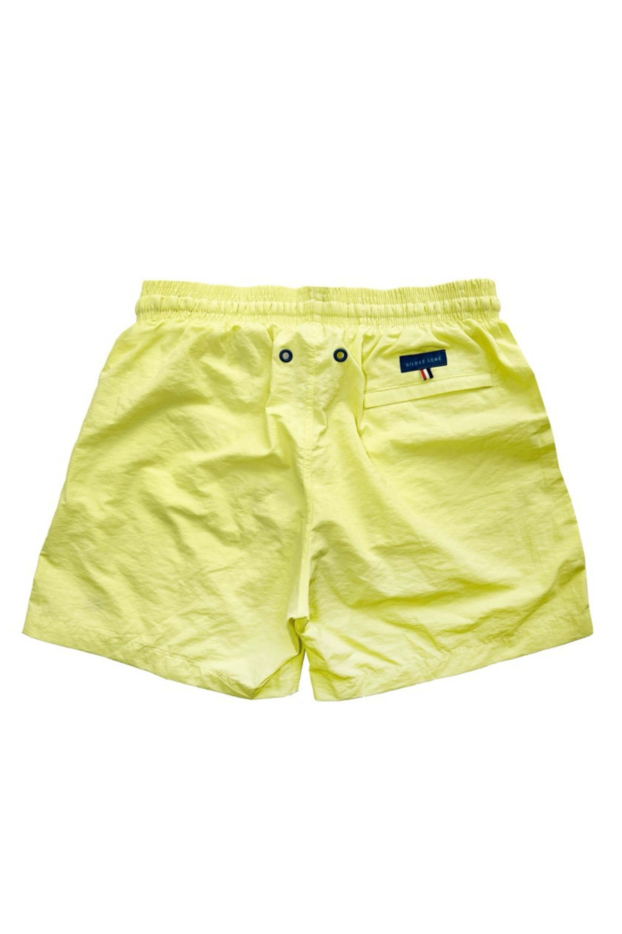 rhuys swim short back view #color_bright yellow
