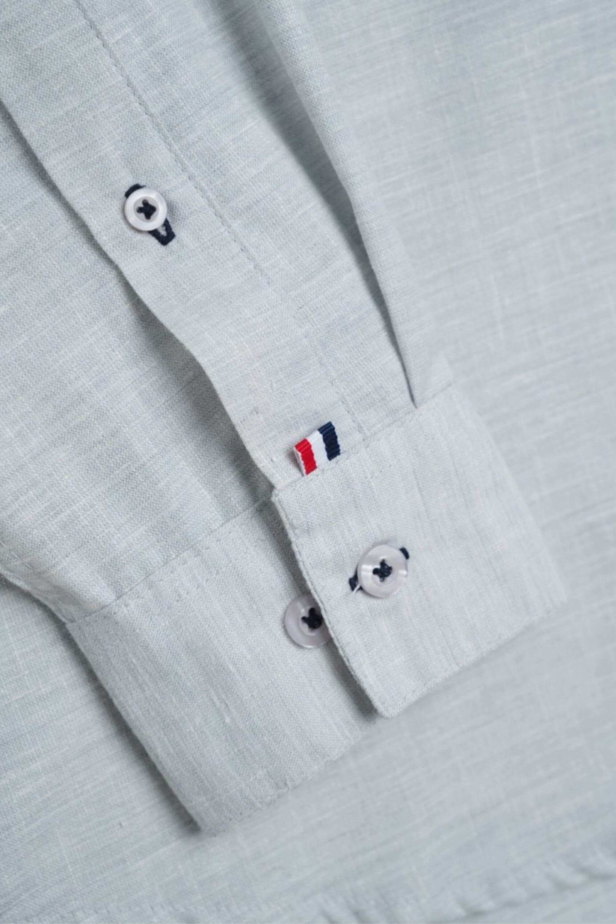 st.raphael linen shirt sleeve view