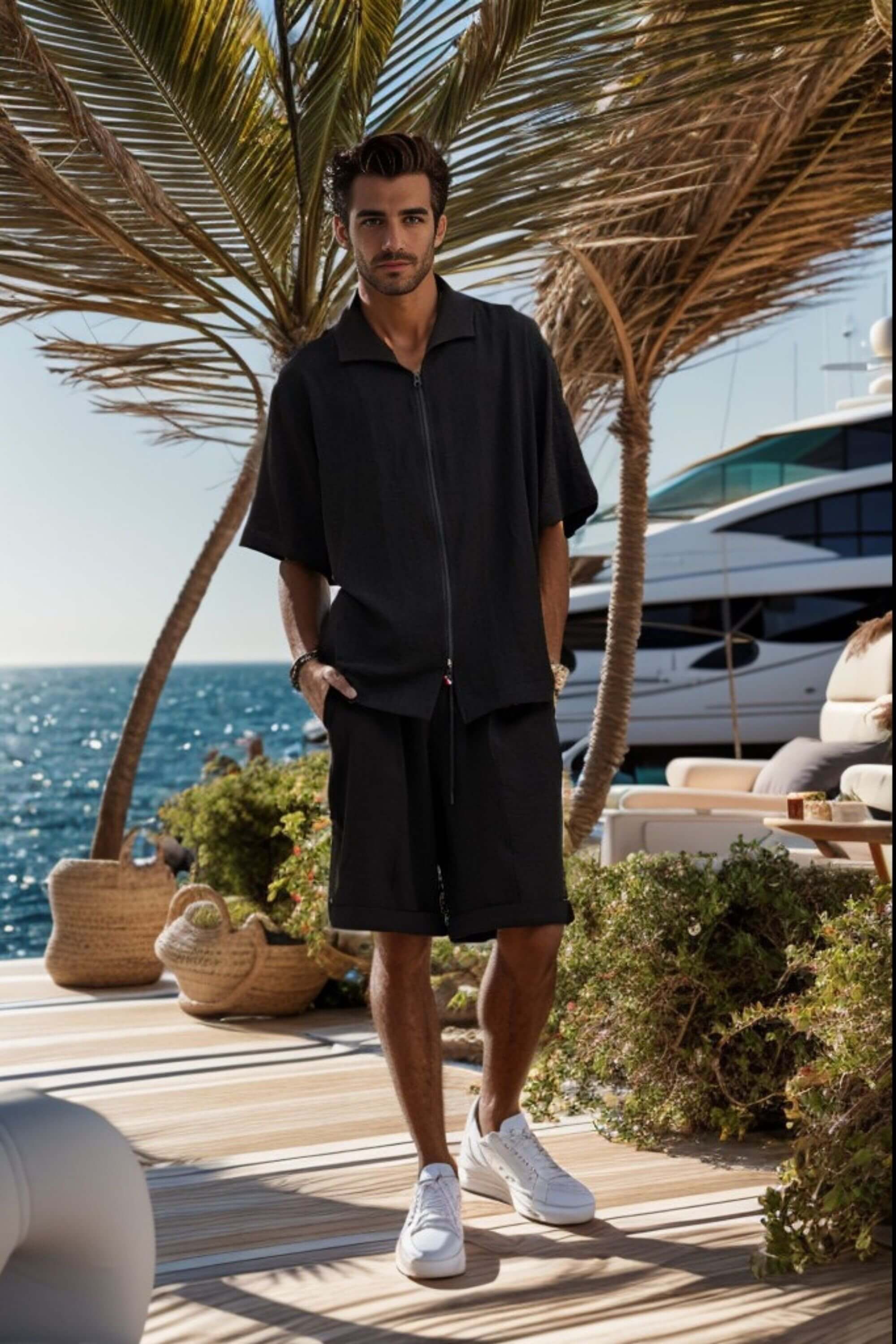 Chemise de villégiature en polyester Mistral