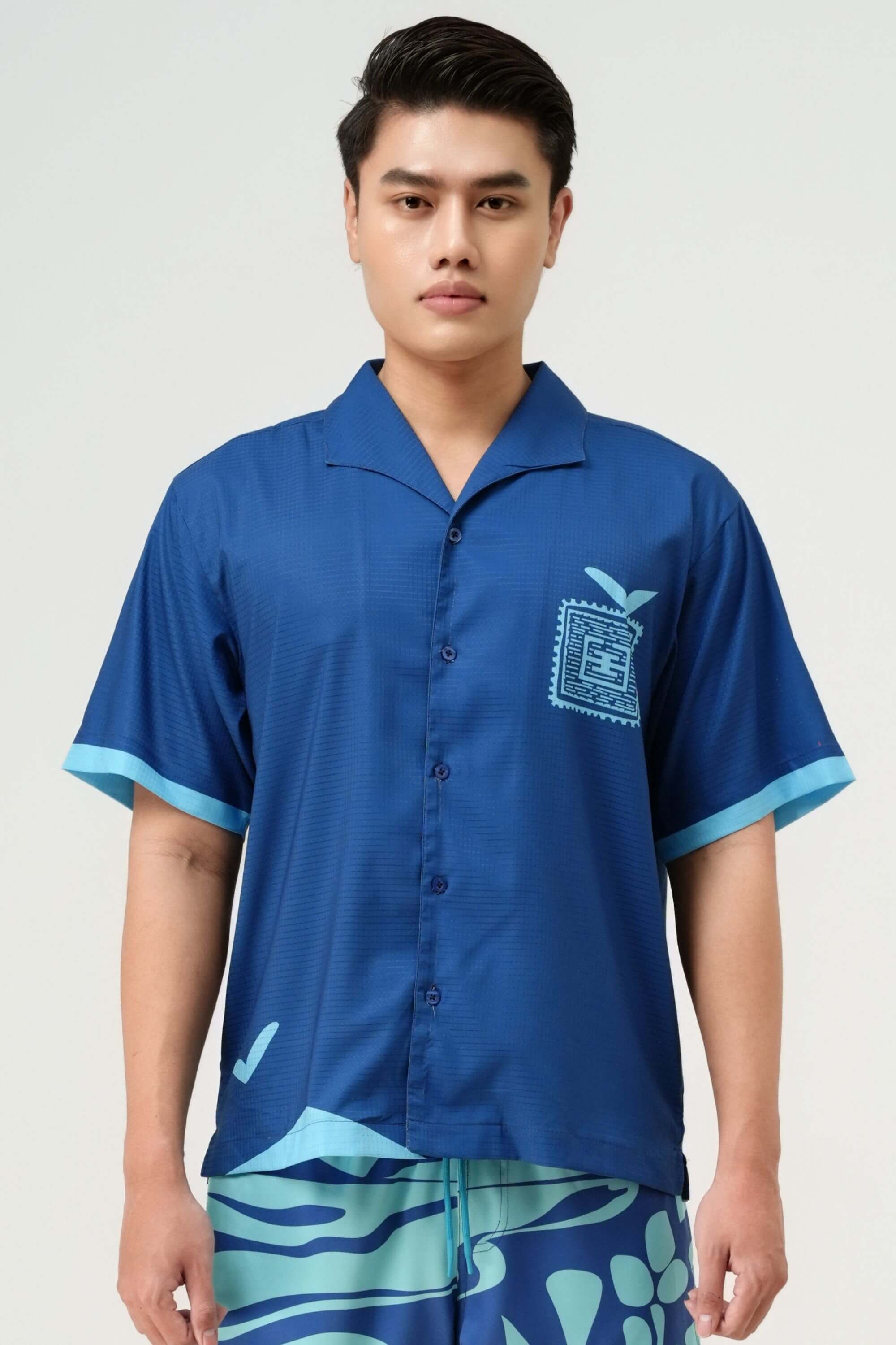 Blue Stamp Resort Shirt