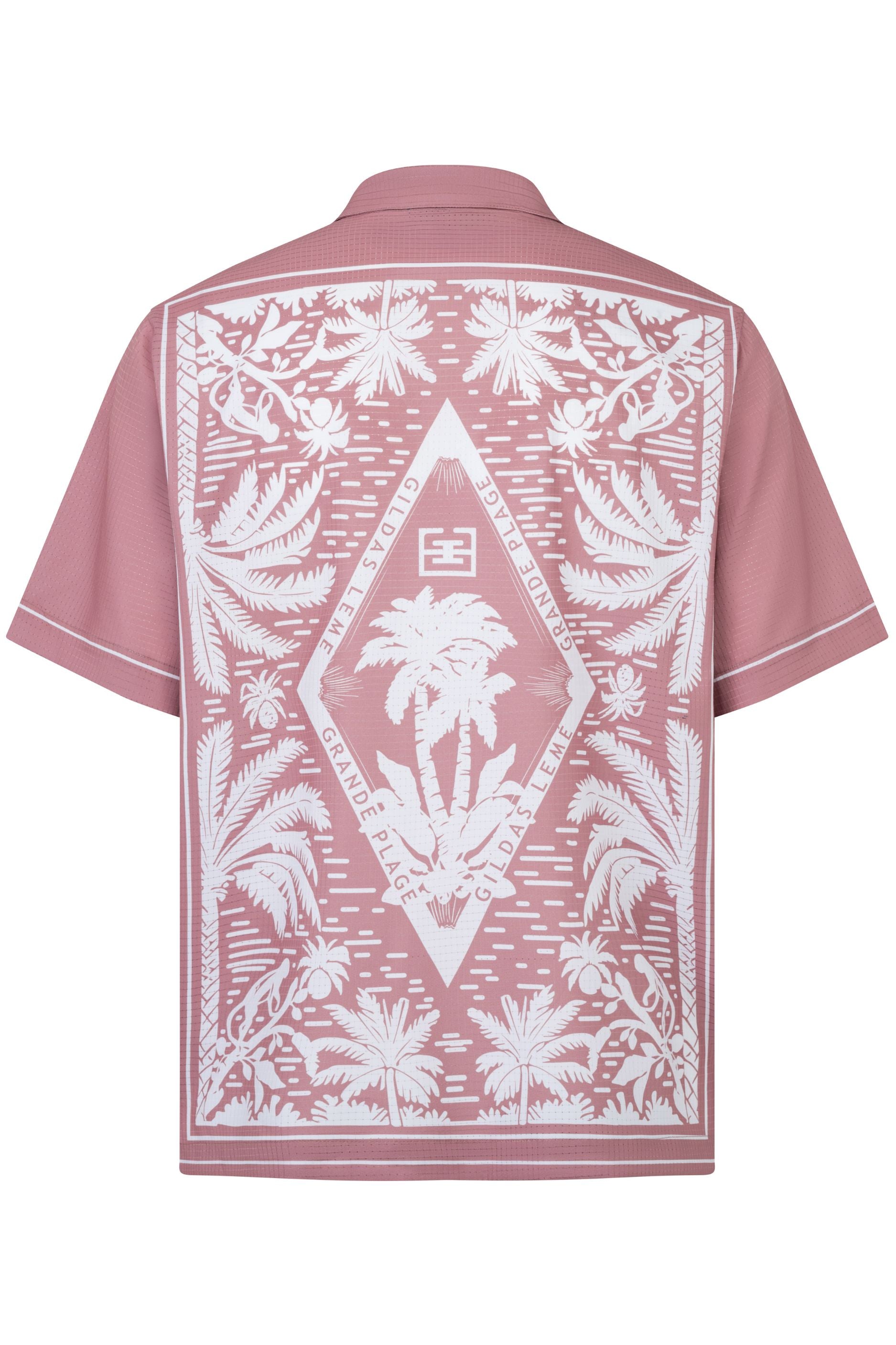 BACK VIEW OF THE PARADISE SHIRT PINK ROSE