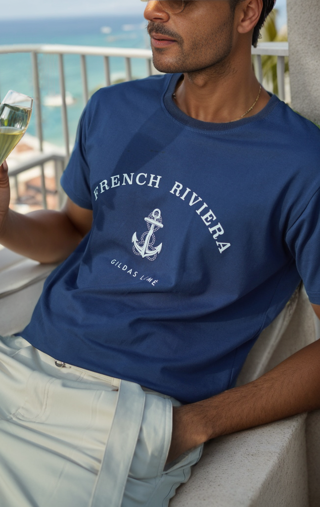 FRENCH RIVIERA T-SHIRT - NAVY BLUE