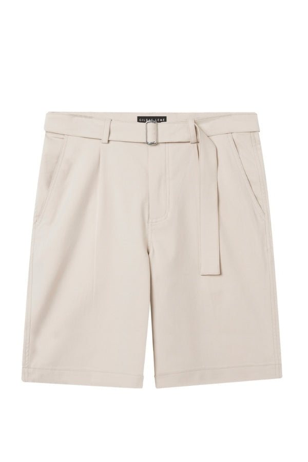 FRONT VIEW OF THE BERMUDA BEIGE CHINO SHORTS