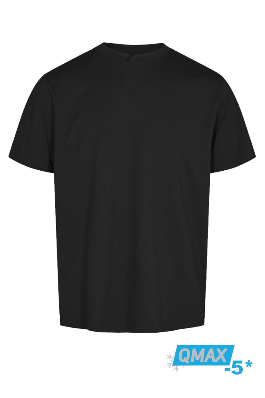 GILDAS LEME QMAX MANDARIN T-SHIRT FOR MEN | BLACK | GILDAS LEMÉ 