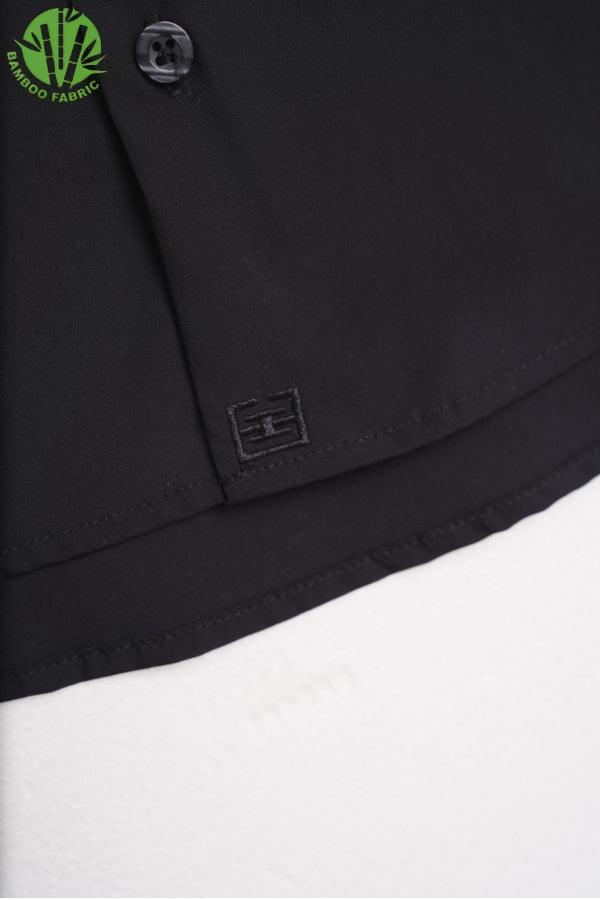 LOGO OF THE RIVIERA BAMBOO BLACK SHIRT