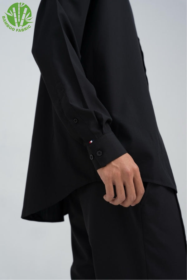 LONG SLEEVE OF THE RIVIERA BAMBOO BLACK SHIRT