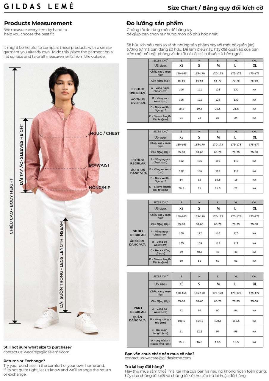 SIZE CHART | GILDAS LEMÉ 