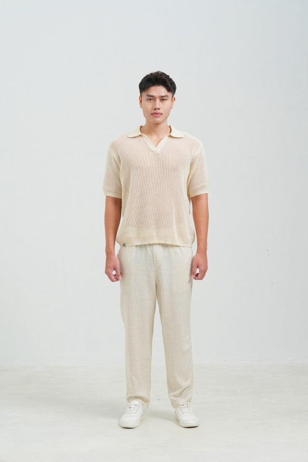 THE COAST KINT POLO SHIRT WITH LINEN BEACH PANTS