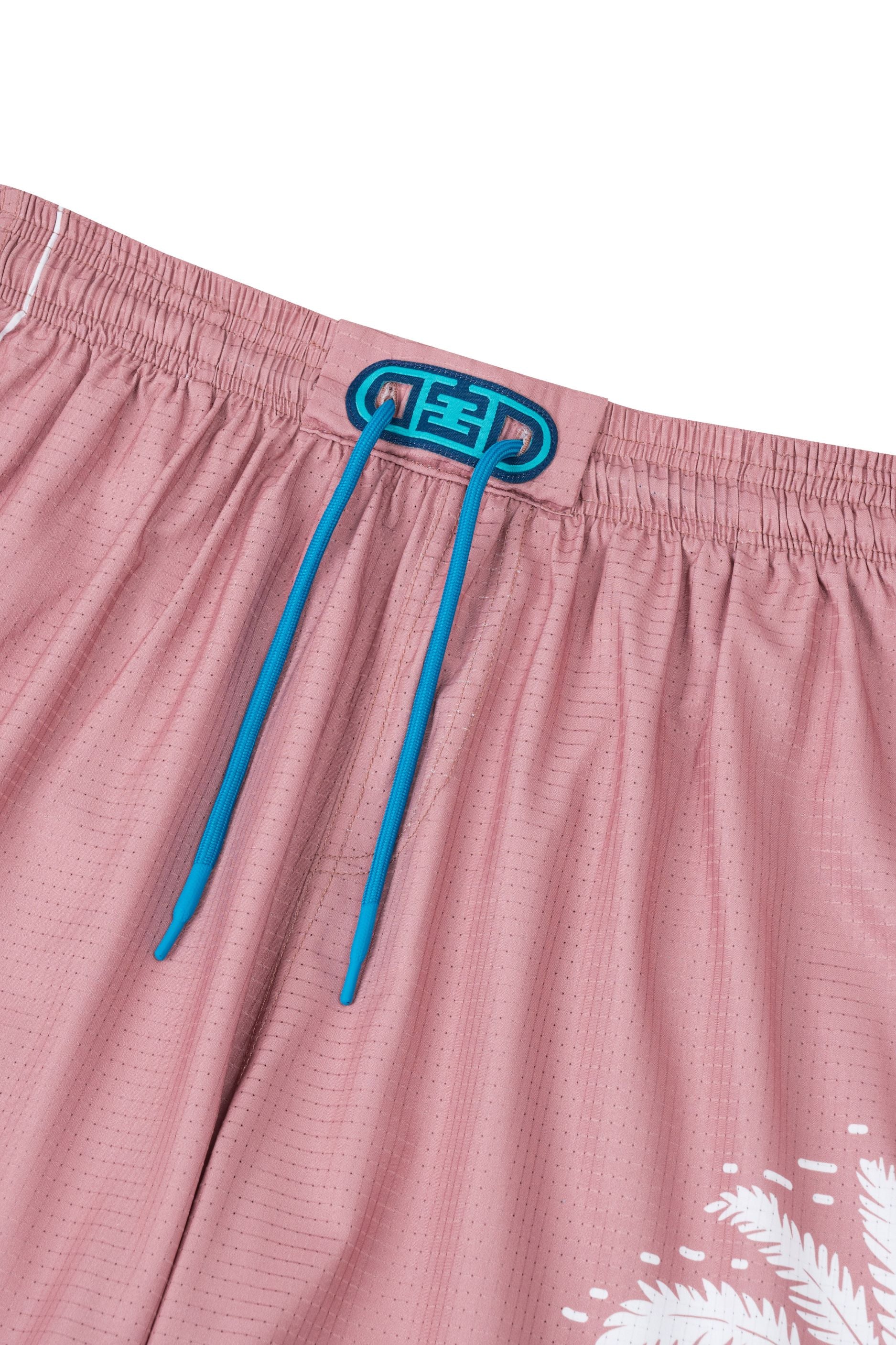 Waistband and Drawstring of the paradise short pink rose