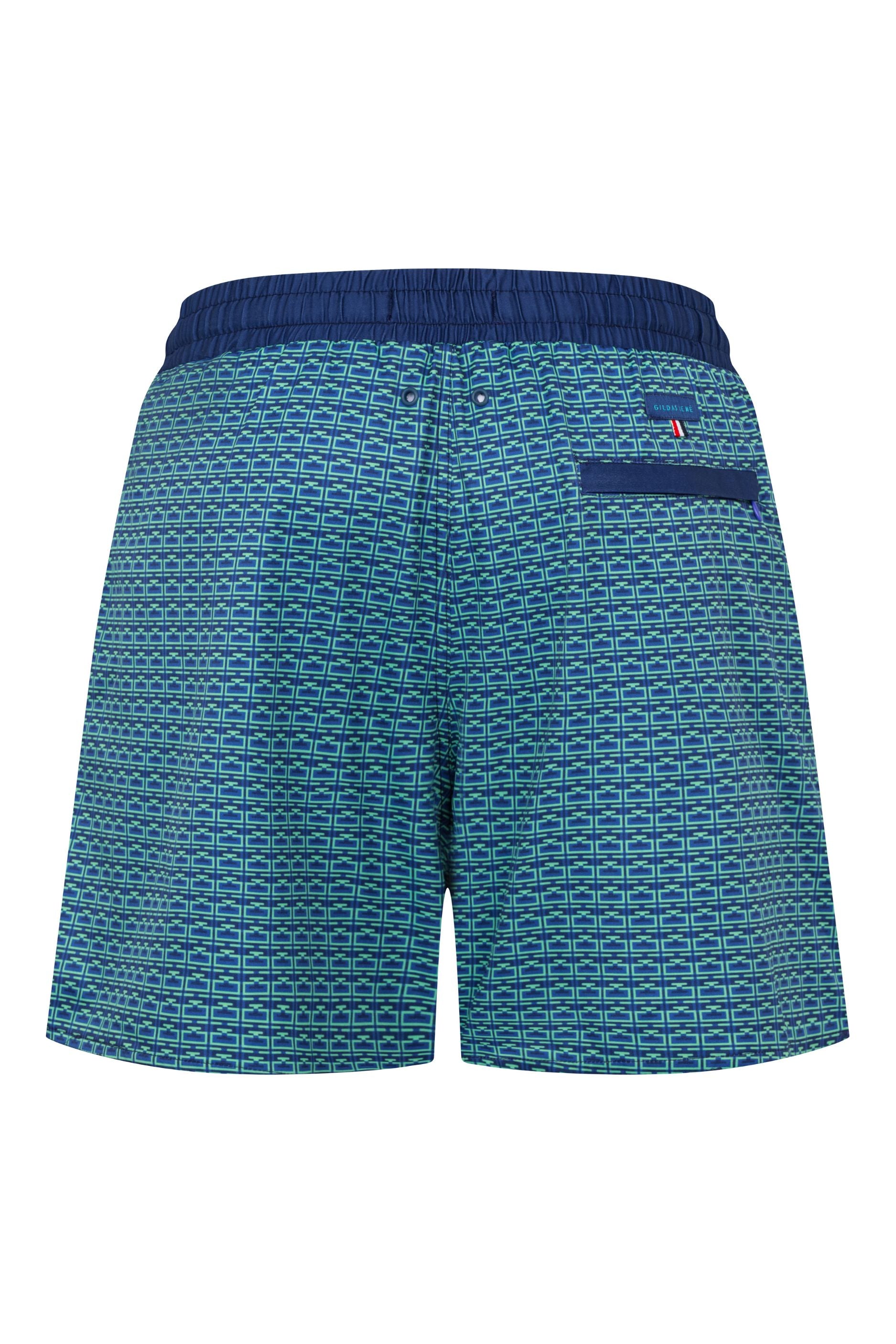 back view of the monogram edition swim wear ocean green 