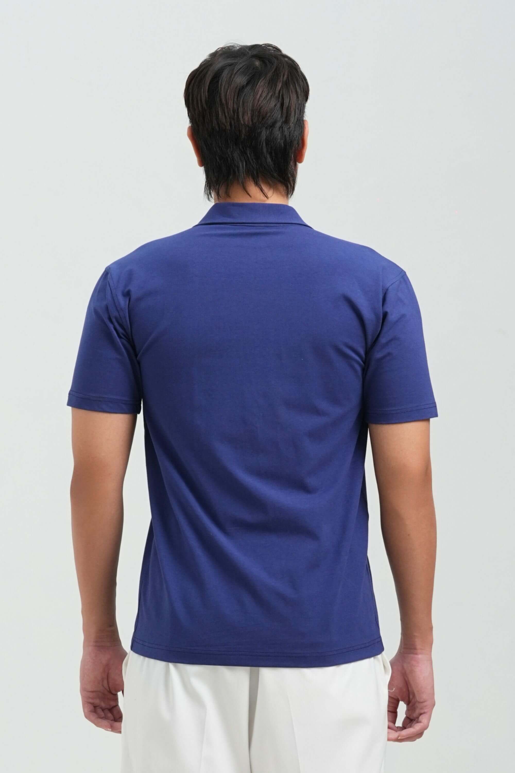 bamboo cuban shirt navy back view 