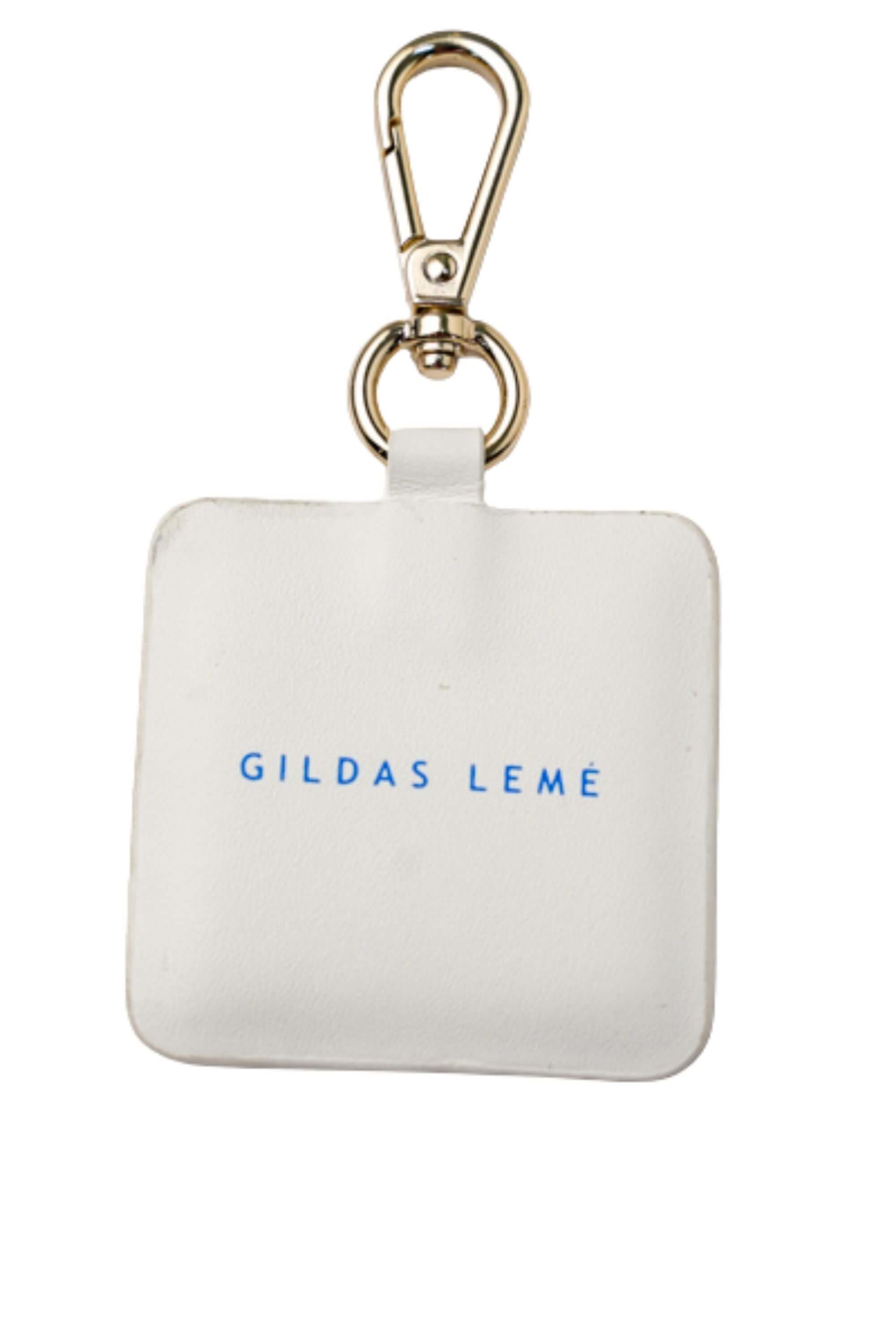 Blue Stamp Edition Bag Charms White - Side Angle #color_white