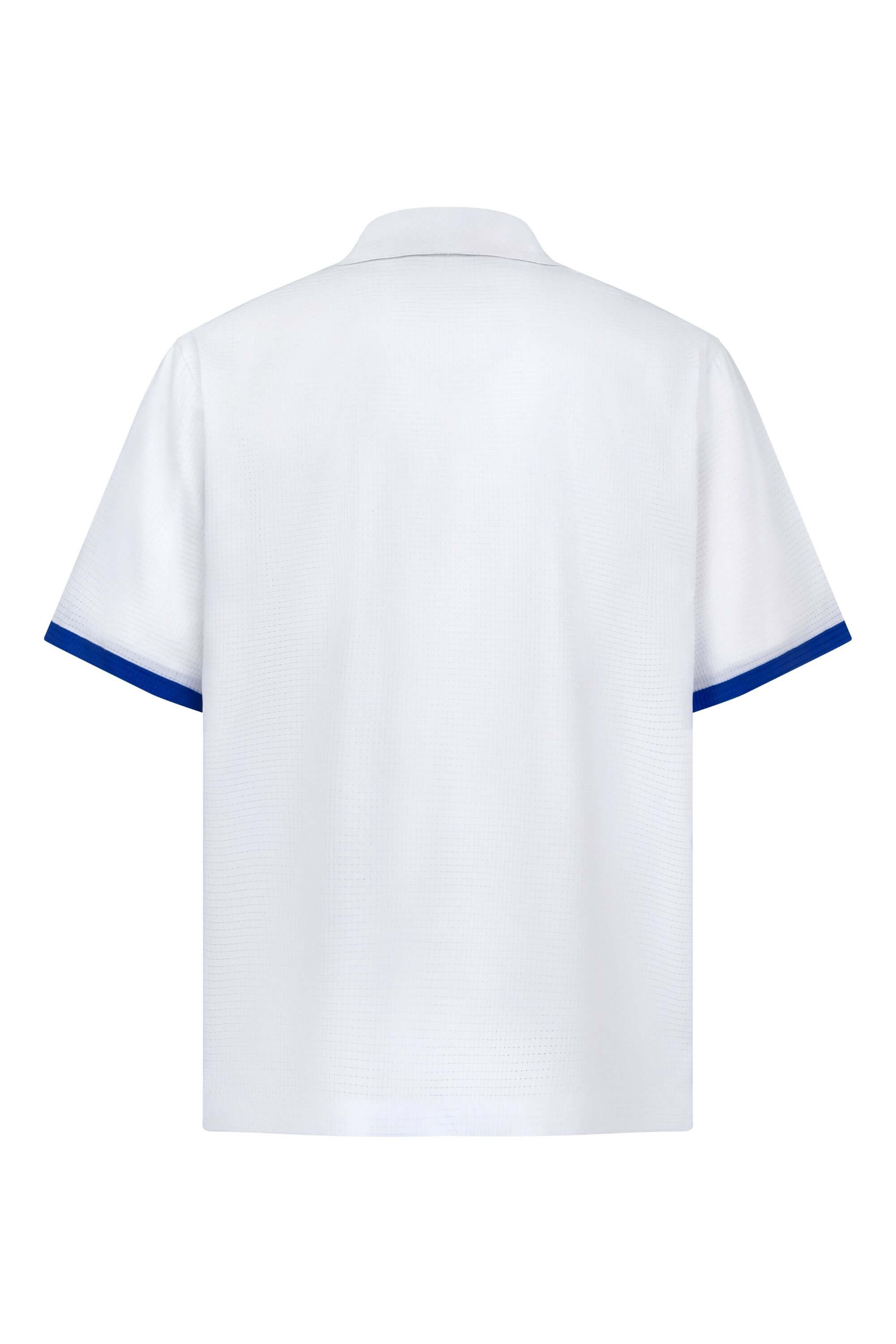 blue stamp resort shirt back view #color_white