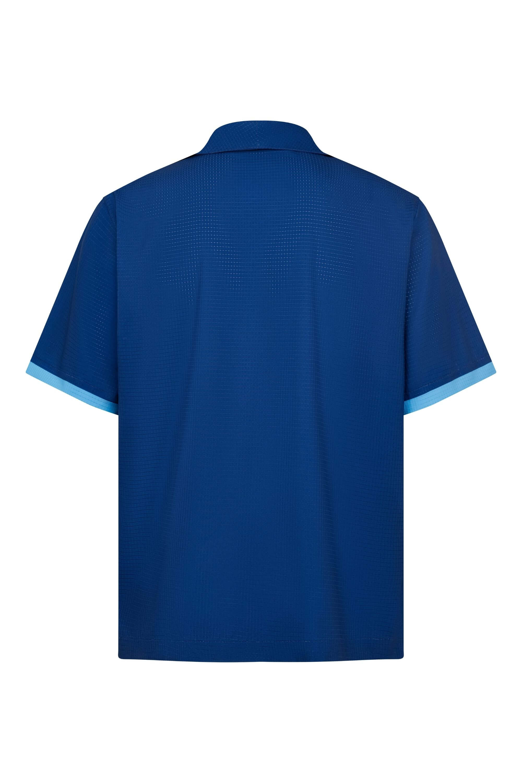 blue stamp resort shirt navy back view #color_navy