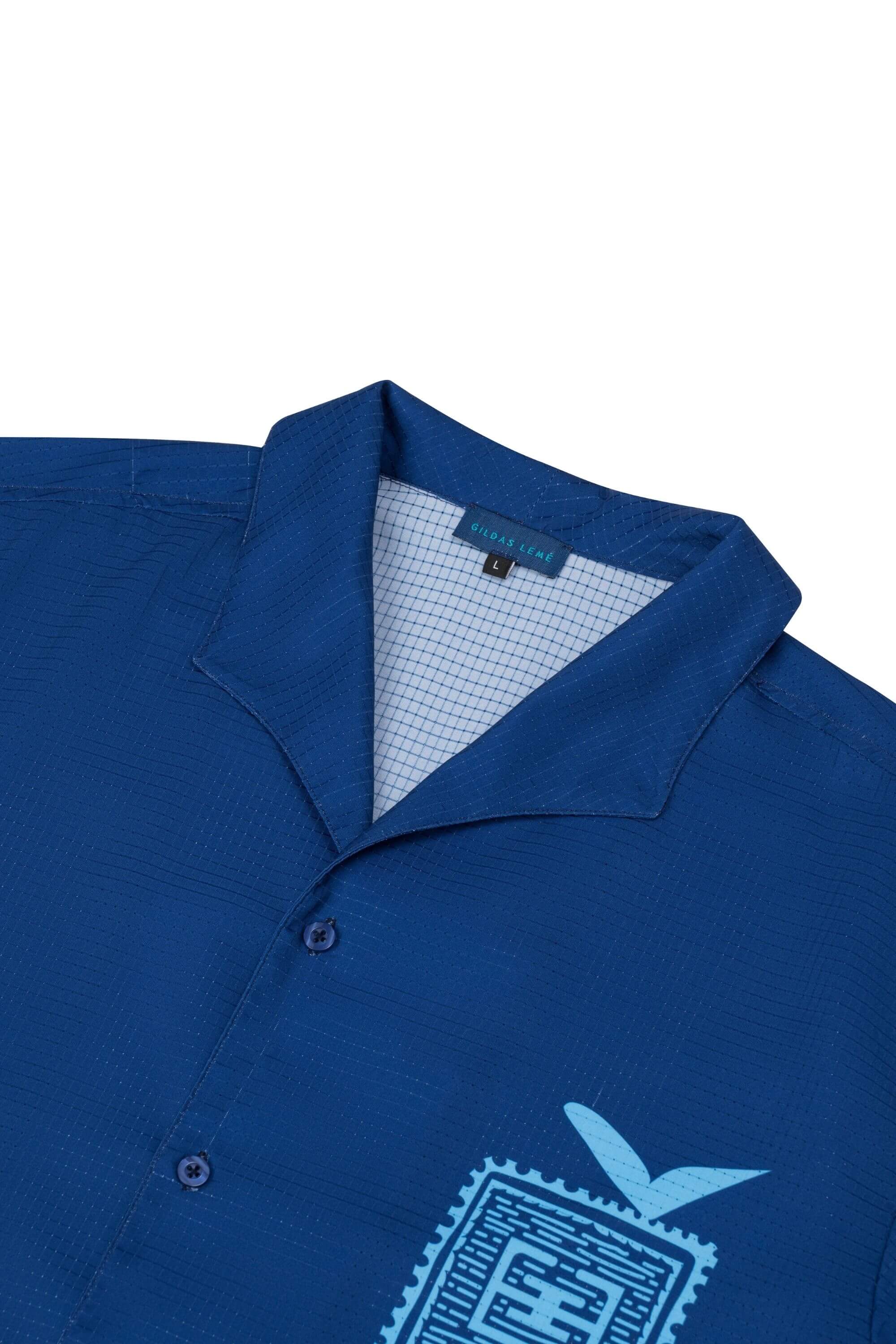 blue stamp resort shirt navy collar view #color_navy