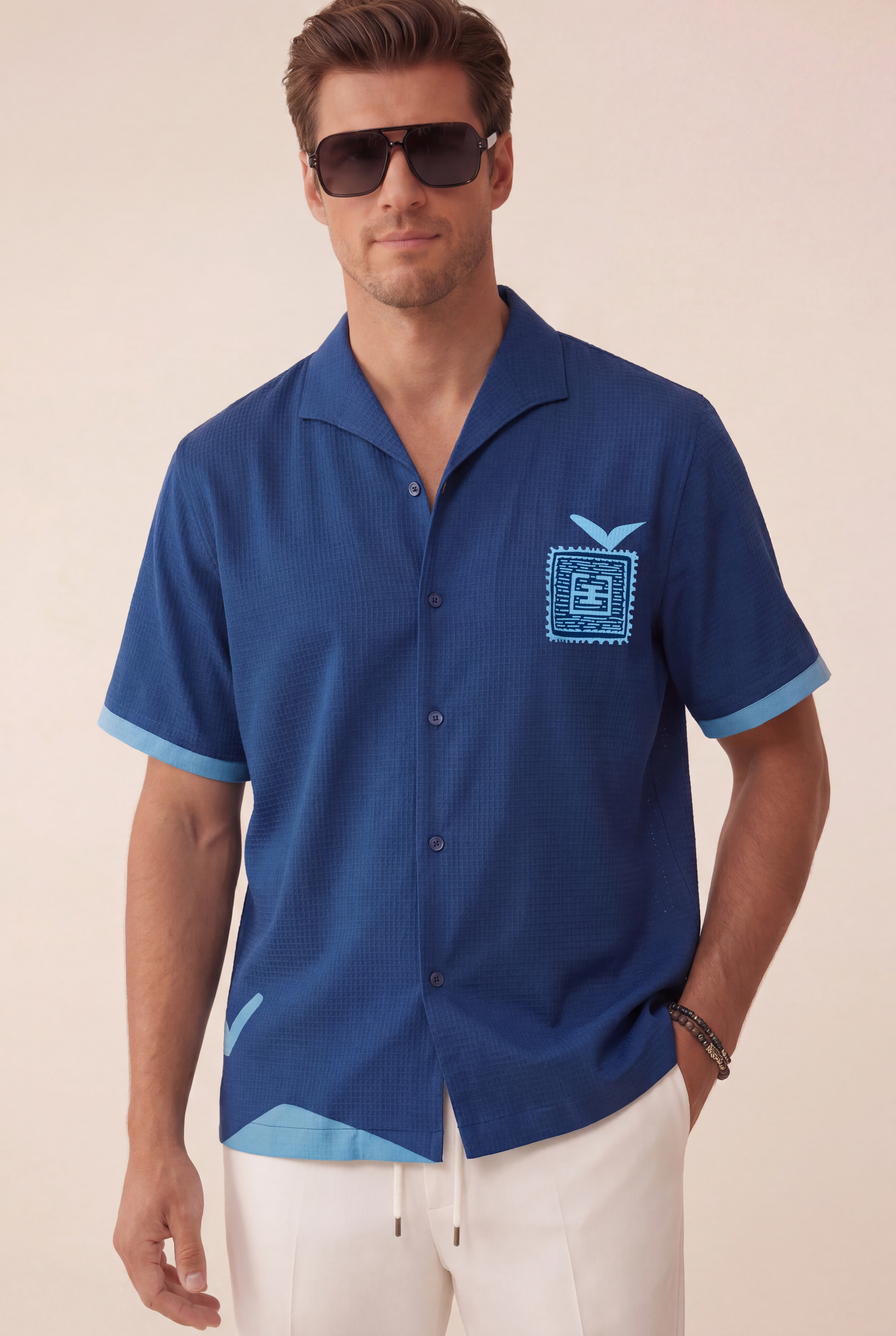 Blue Stamp Resort Shirt