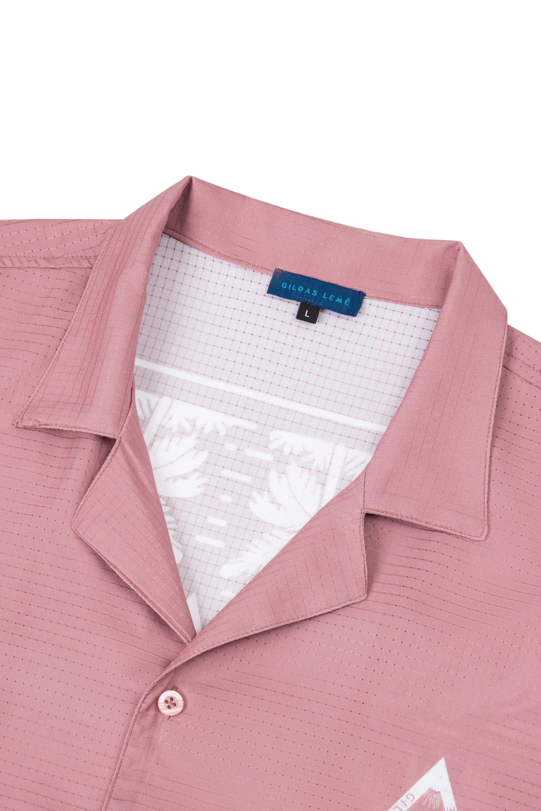 collar of the paradise shirt pink rose