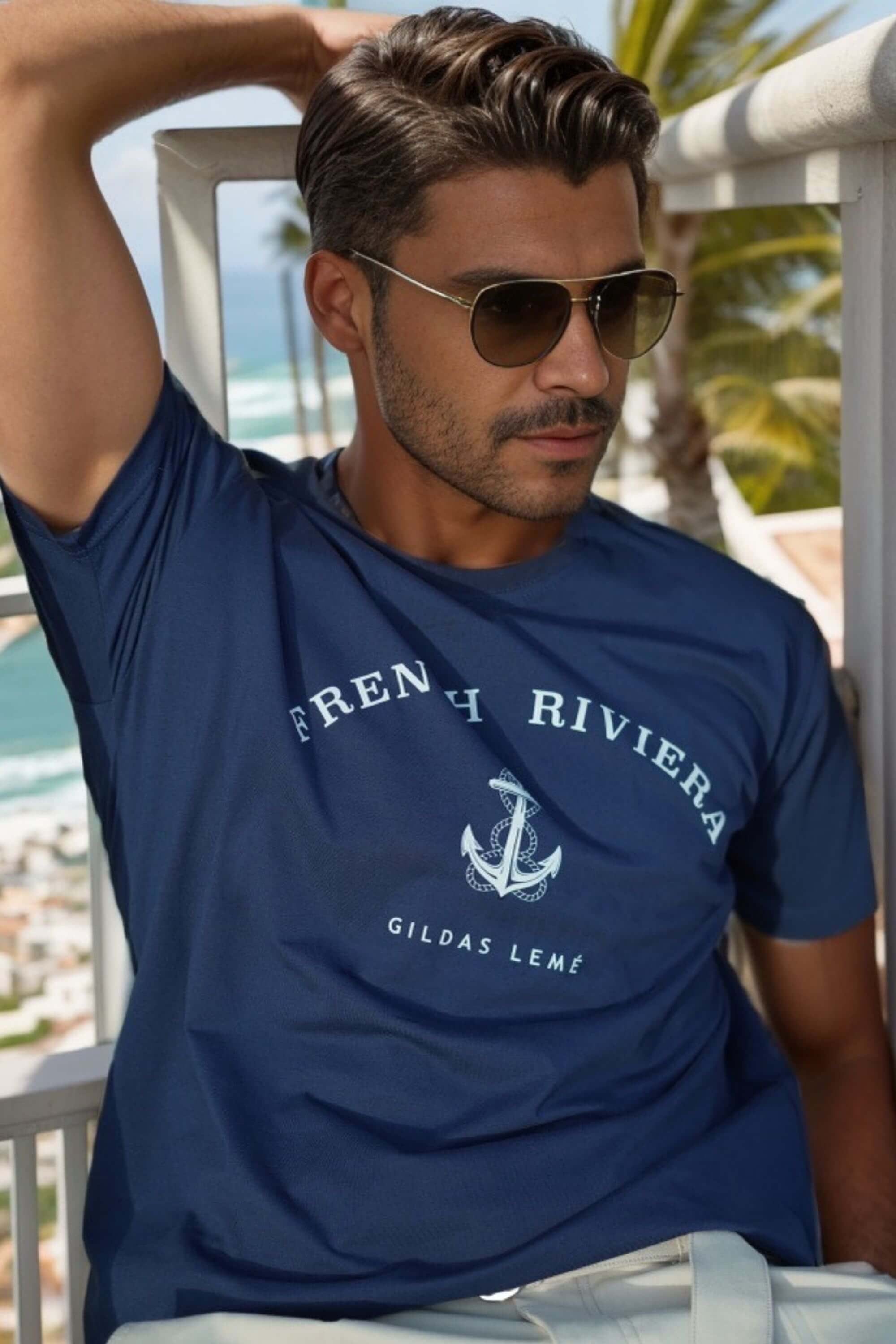 french riviera crew neck t-shirt form regular