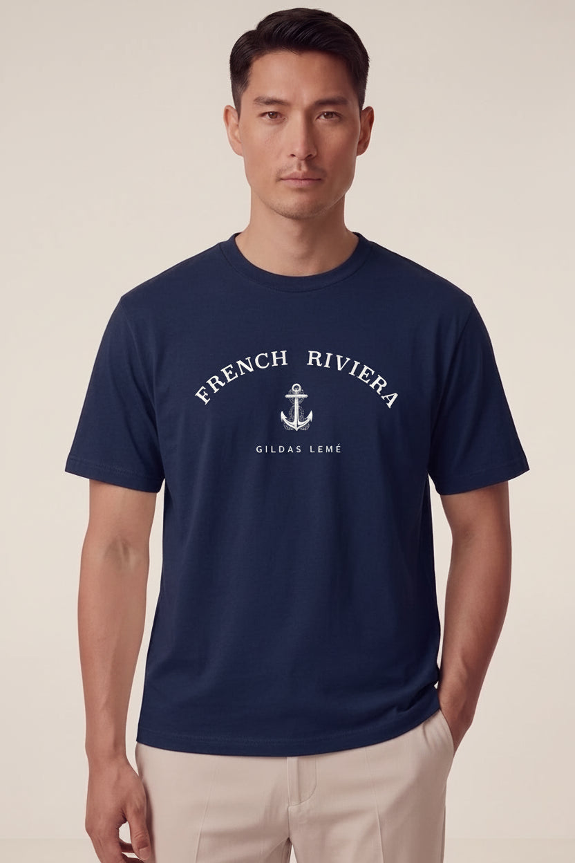 T-shirt ras du cou en coton Côte d'Azur