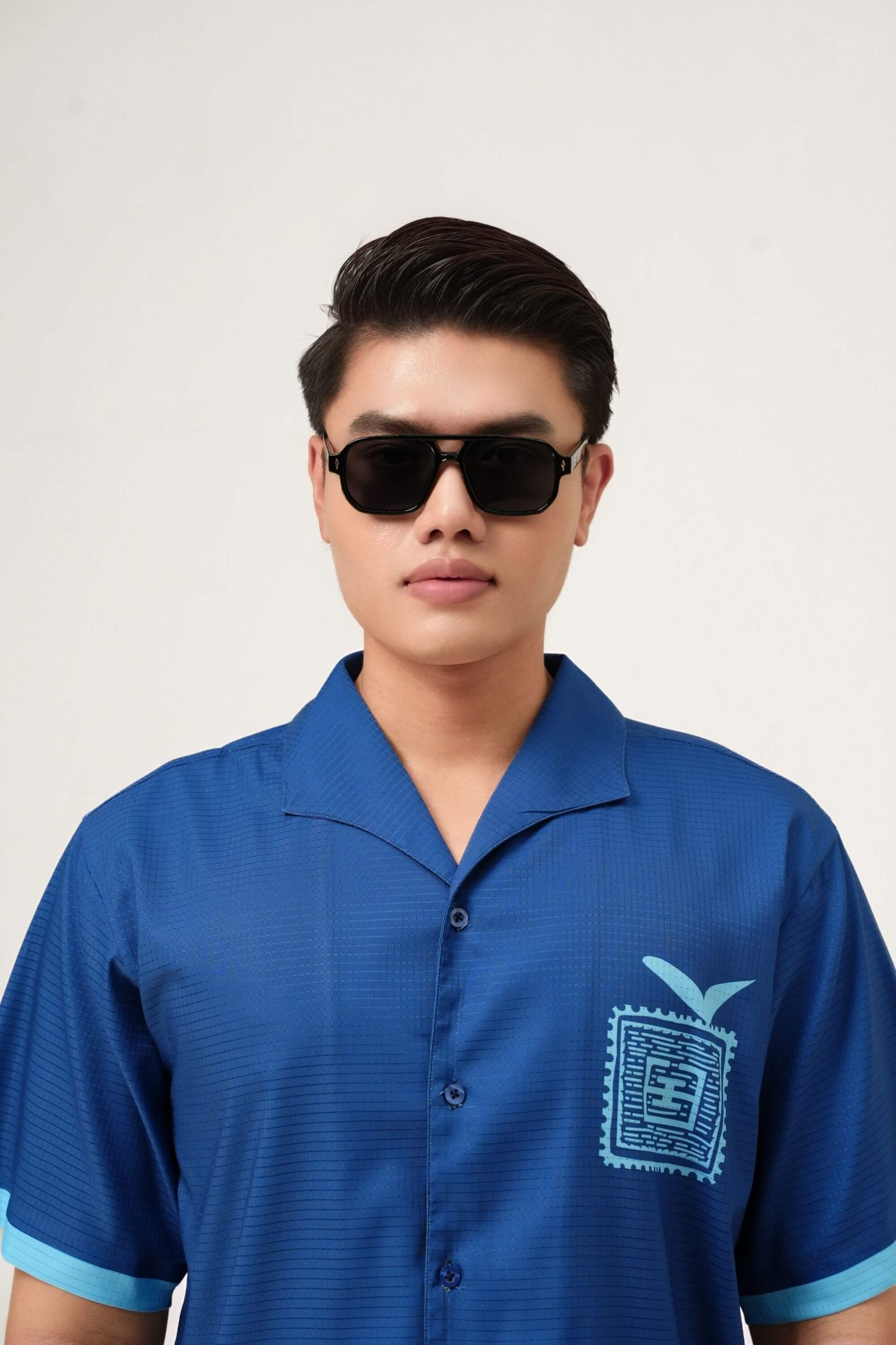 gildas leme acetate sunglasses black  on model #color_black