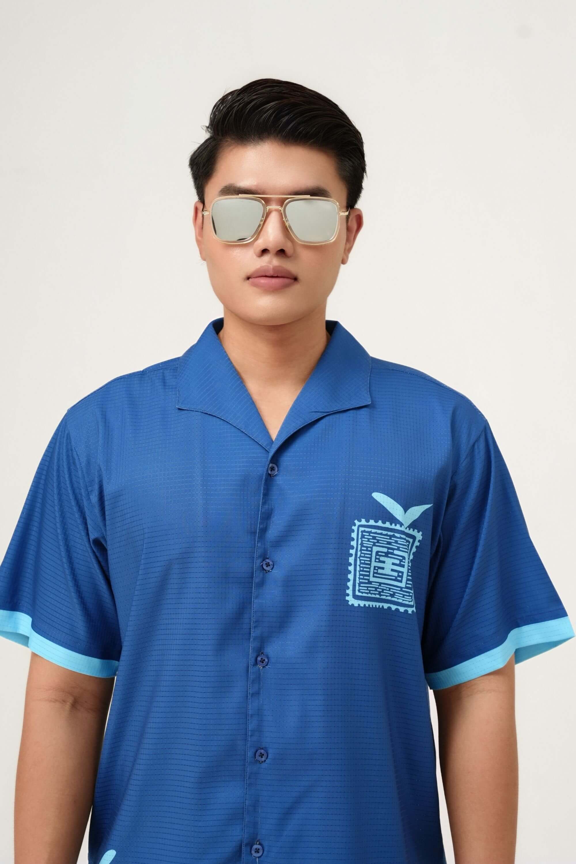 gildas leme metal sunglasses silver on model #color_sliver